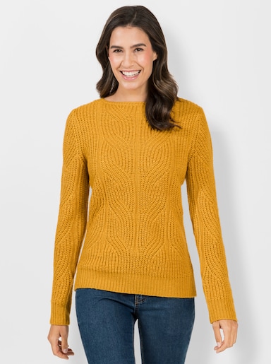 Pull en tricot - ocre-chiné