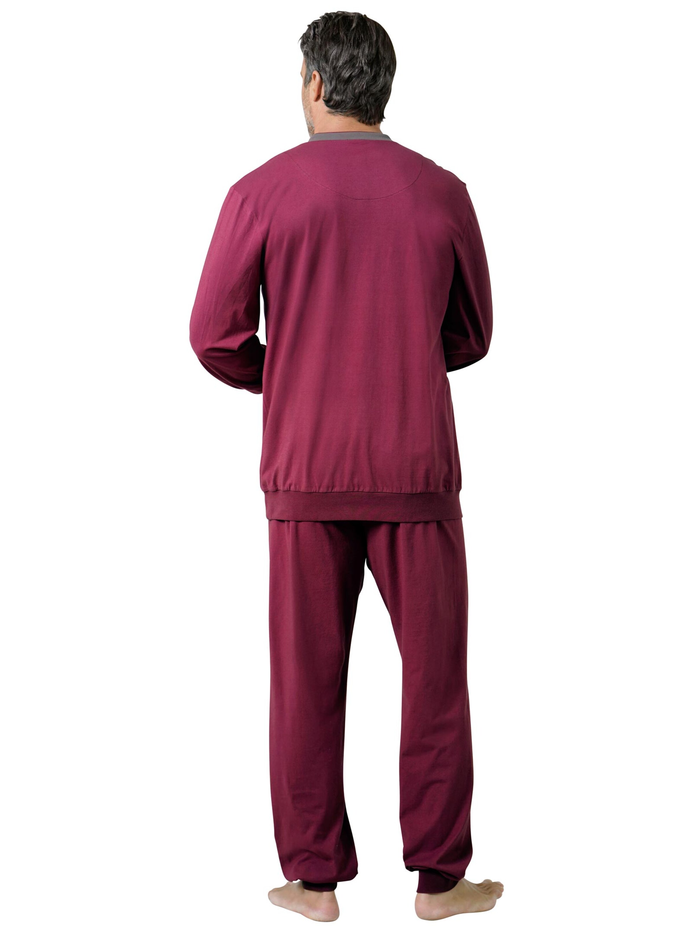 KINGsCLUB Schlafanzüge - bordeaux + taupe