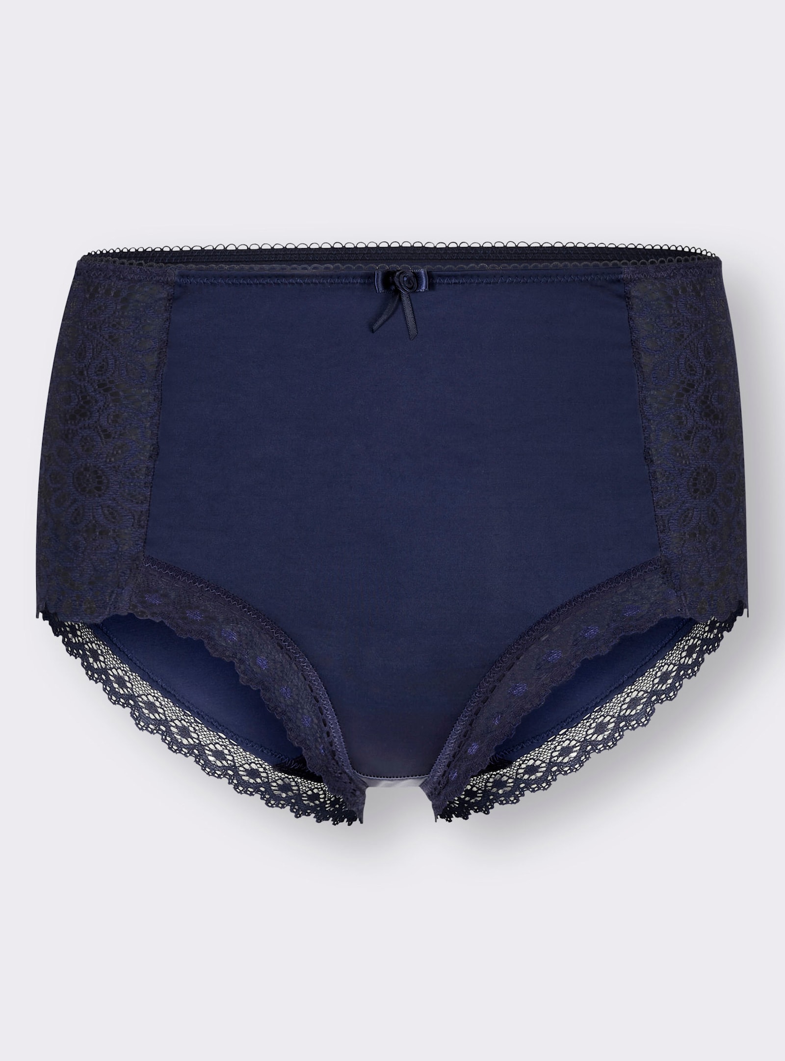 wäschepur Taillenslip mit Spitzen-Details - marine