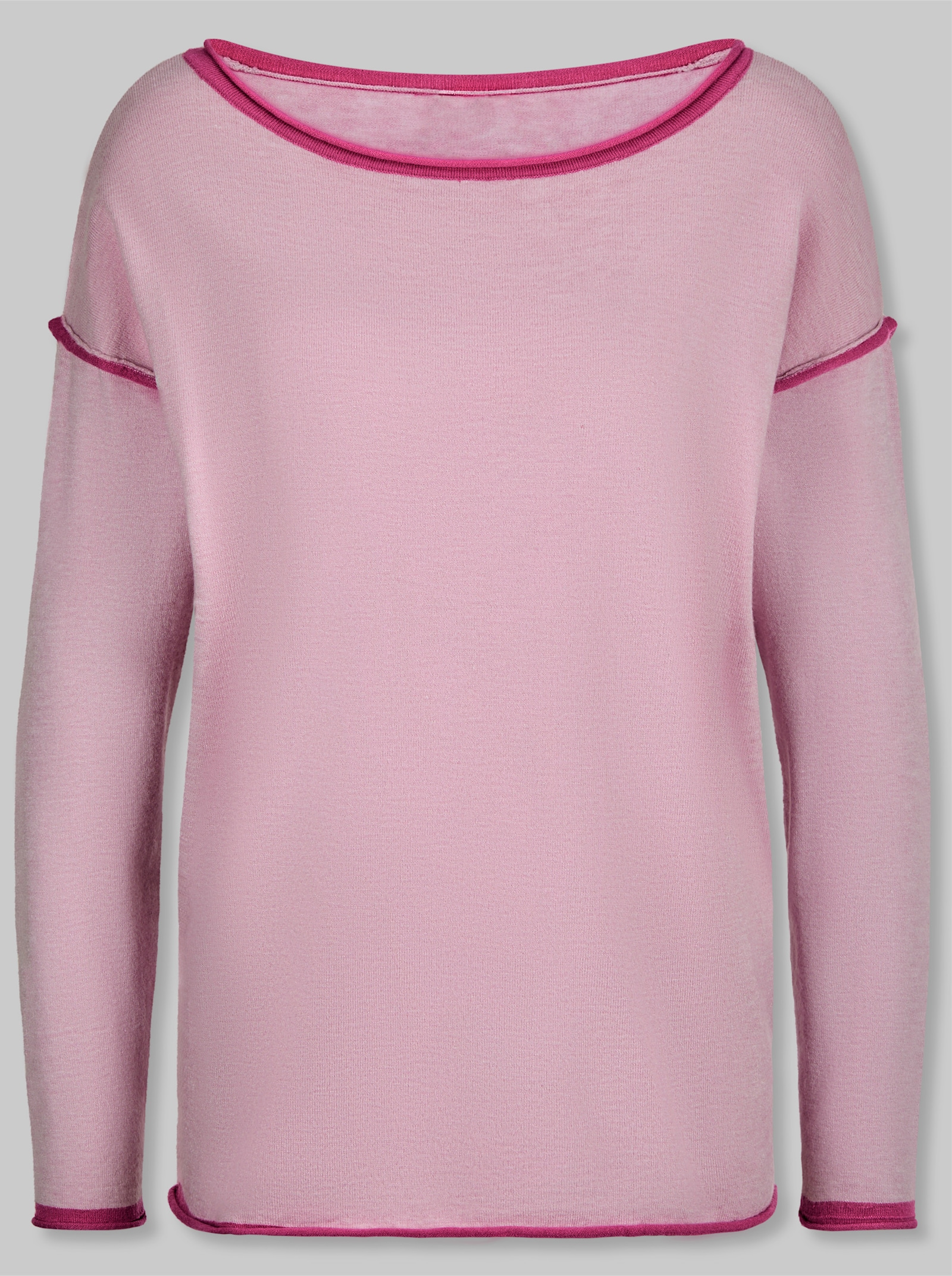 heine Pullover mit Kontrast-Details - rosé-meliert