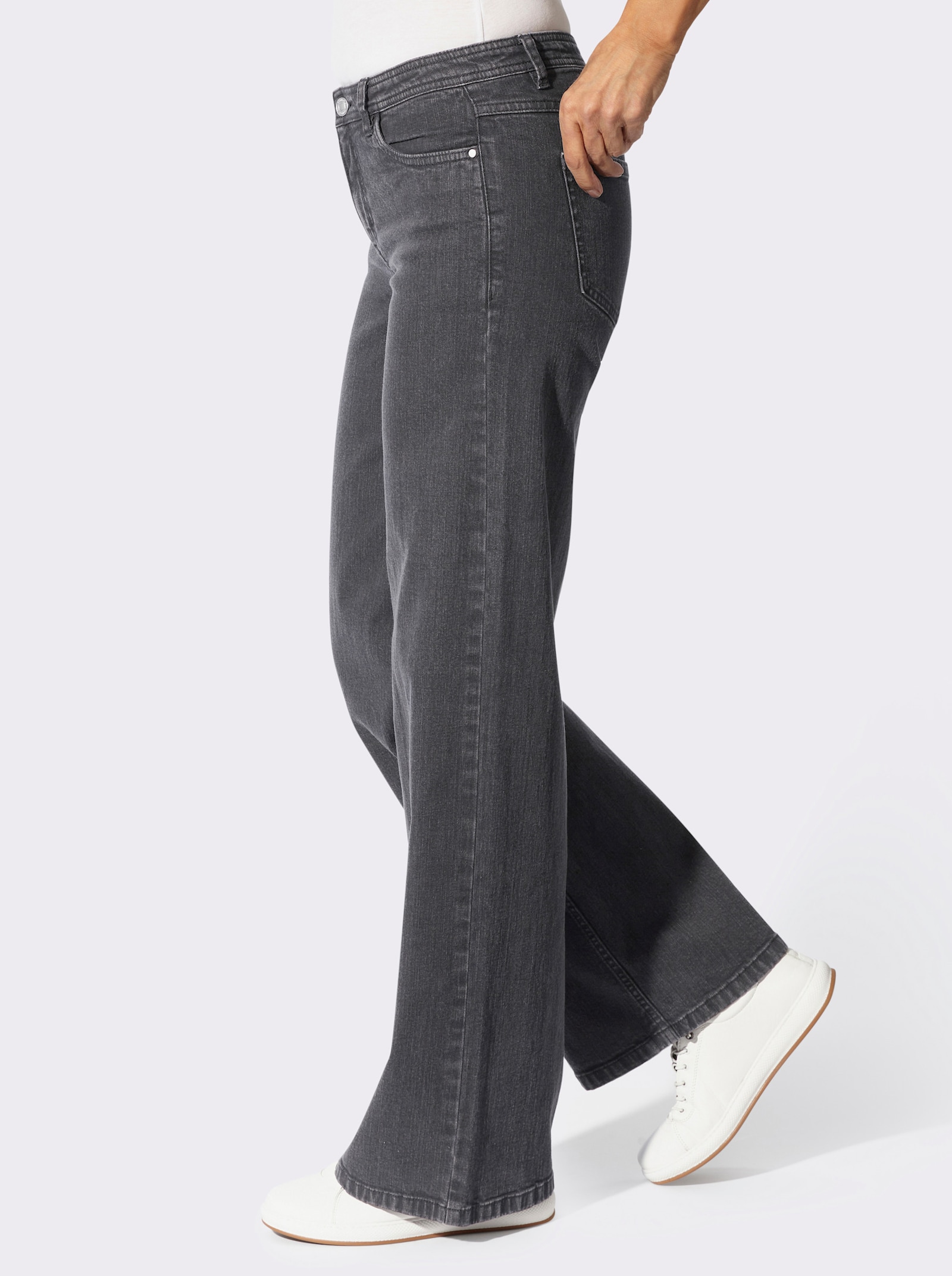 5-Pocket-Jeans mit Kontrastnähten - grey denim