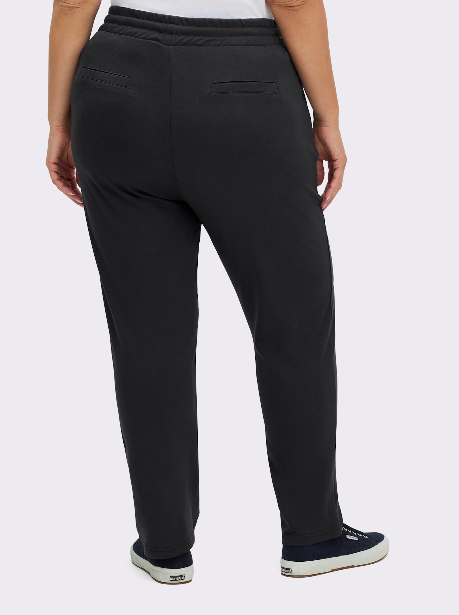 Jerseyhose mit Bindeband - schwarz