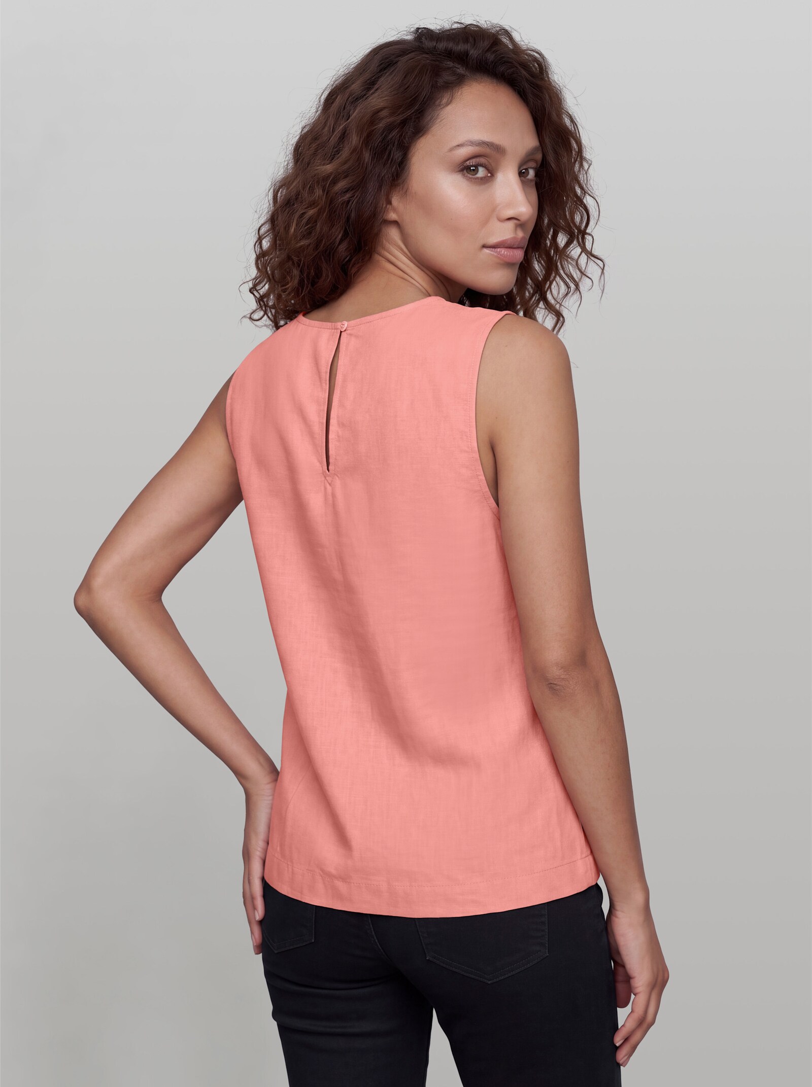 heine Blusentop mit Tunnelzug und Bindeband - flamingo