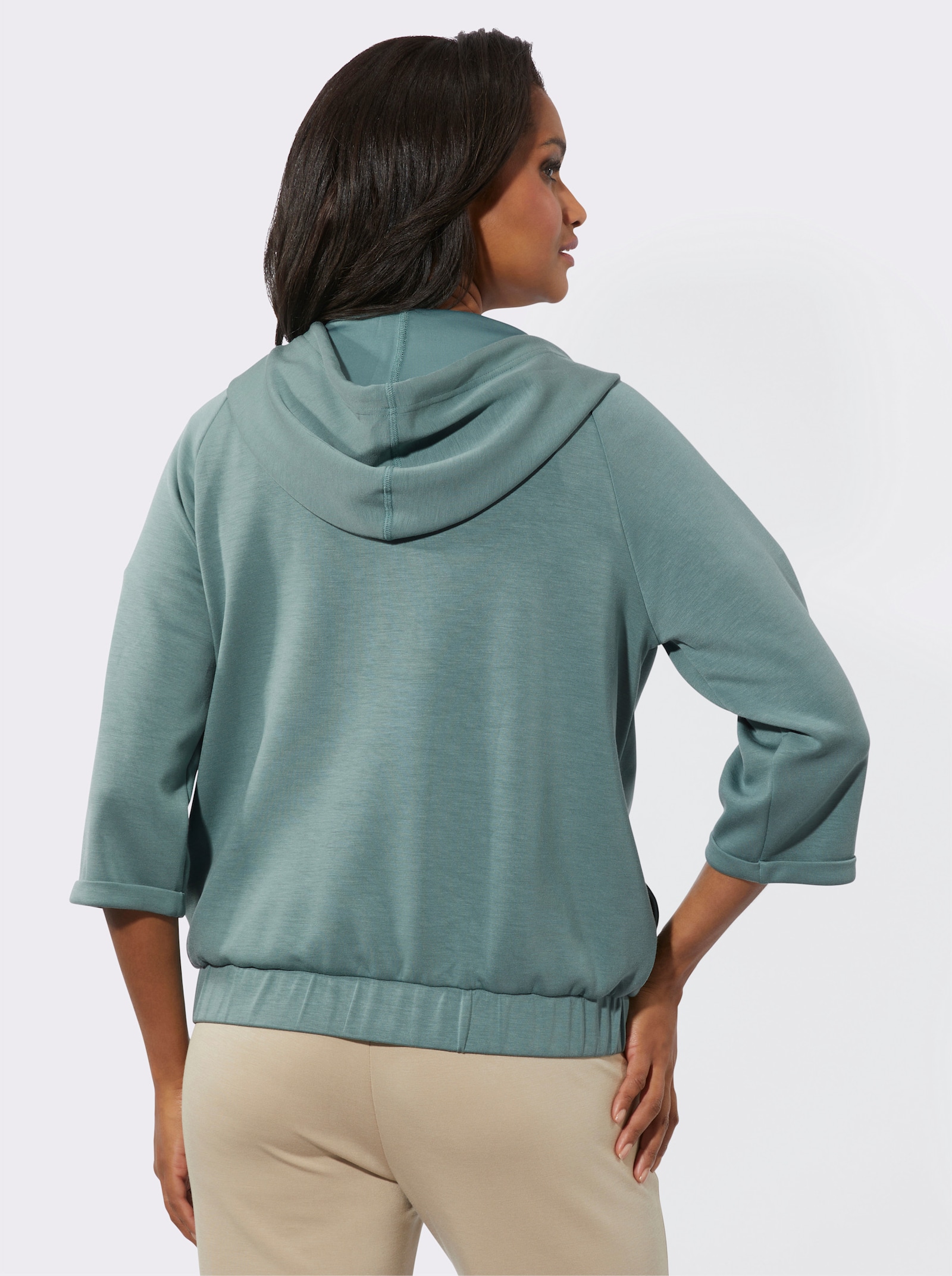 Shirtjacke mit Kapuze - jade