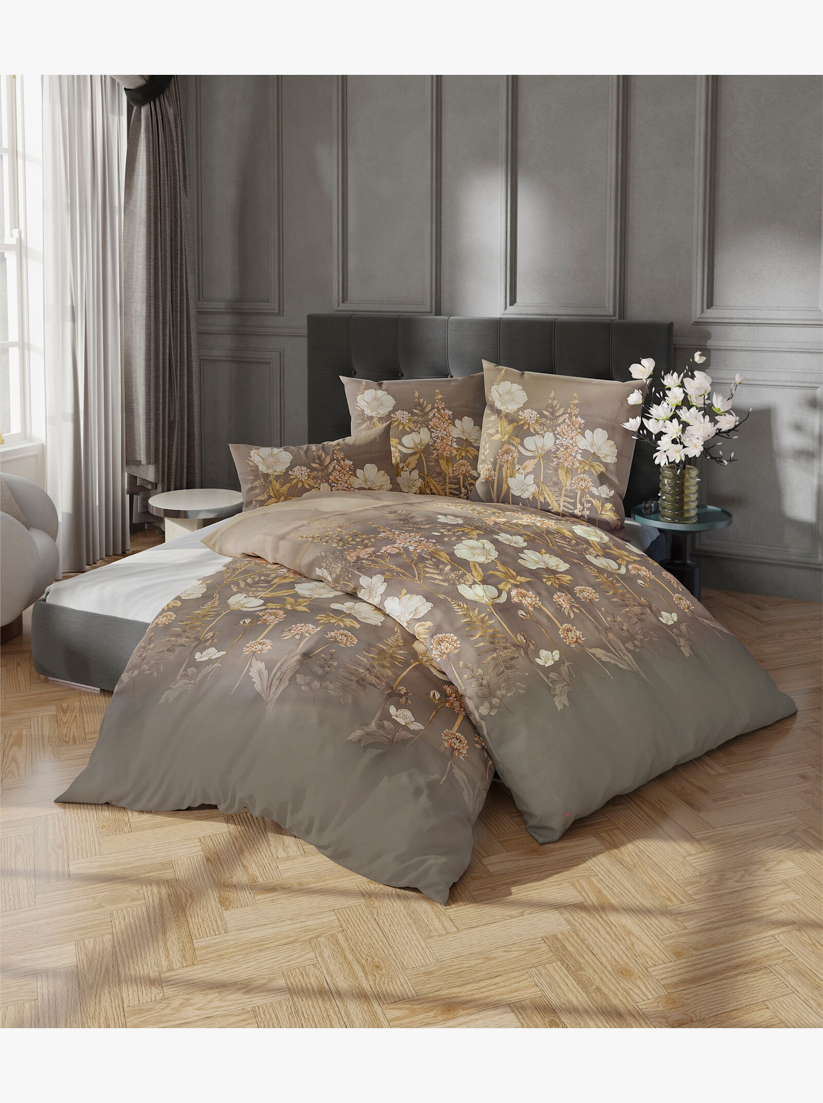 Kaeppel Beddengoed van Kaeppel - choco/beige bedrukt
