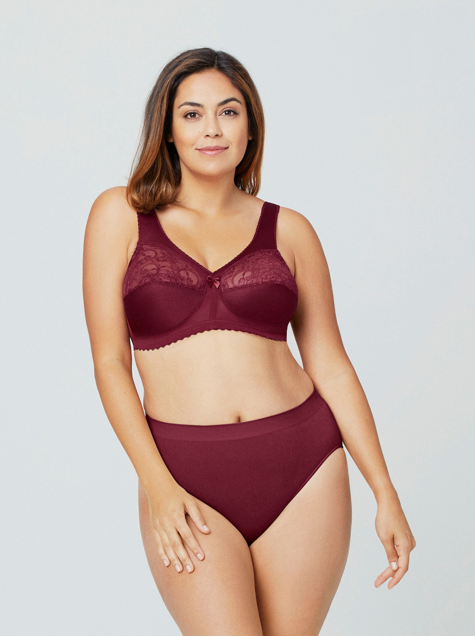 Glamorise Soutien-gorge confort sans armatures avec renforts - bordeaux