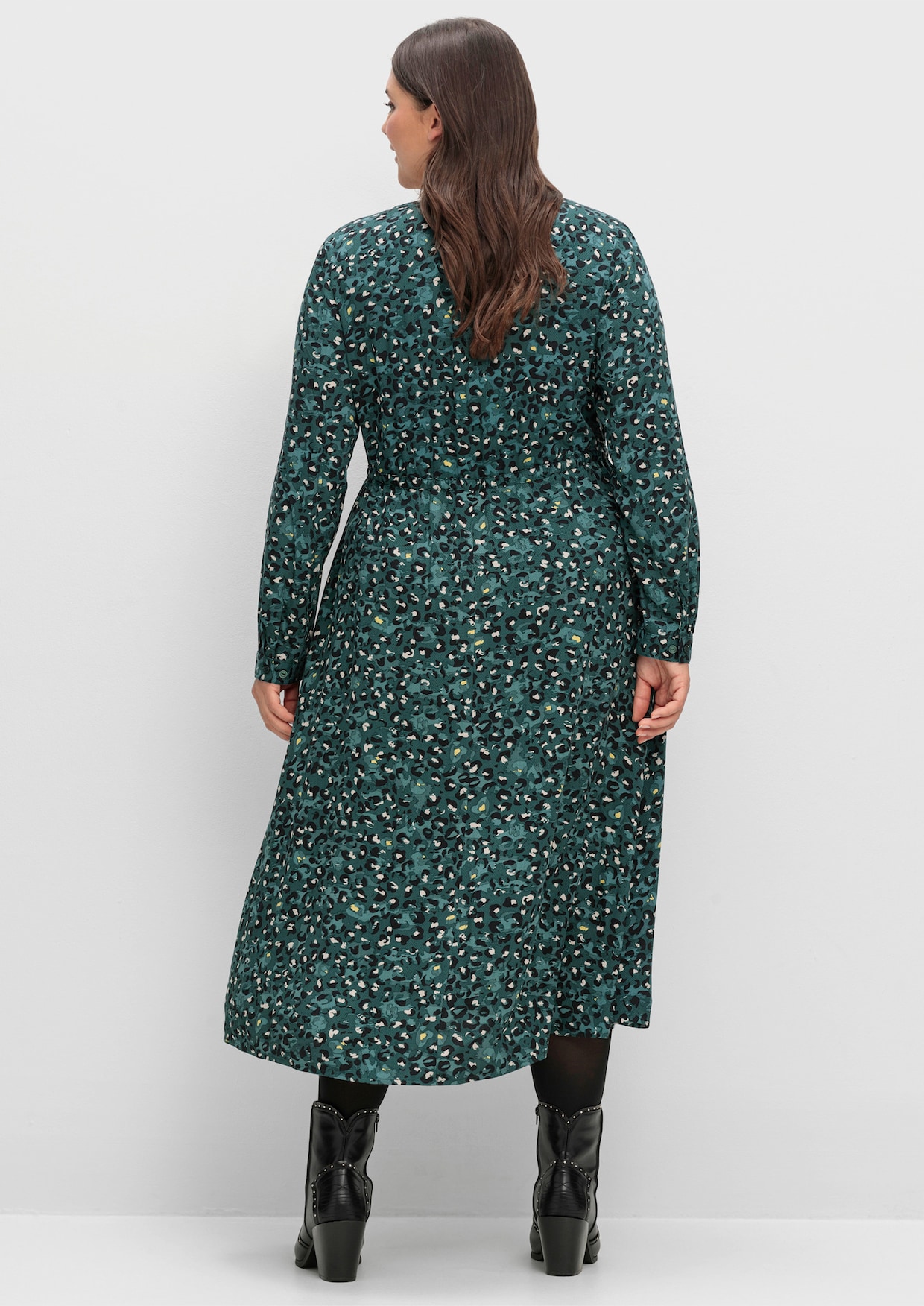 sheego Blousejurk - diepgroen gedessineerd