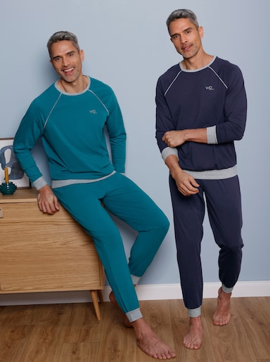 wäschepur men Schlafanzüge - marine + aquapetrol