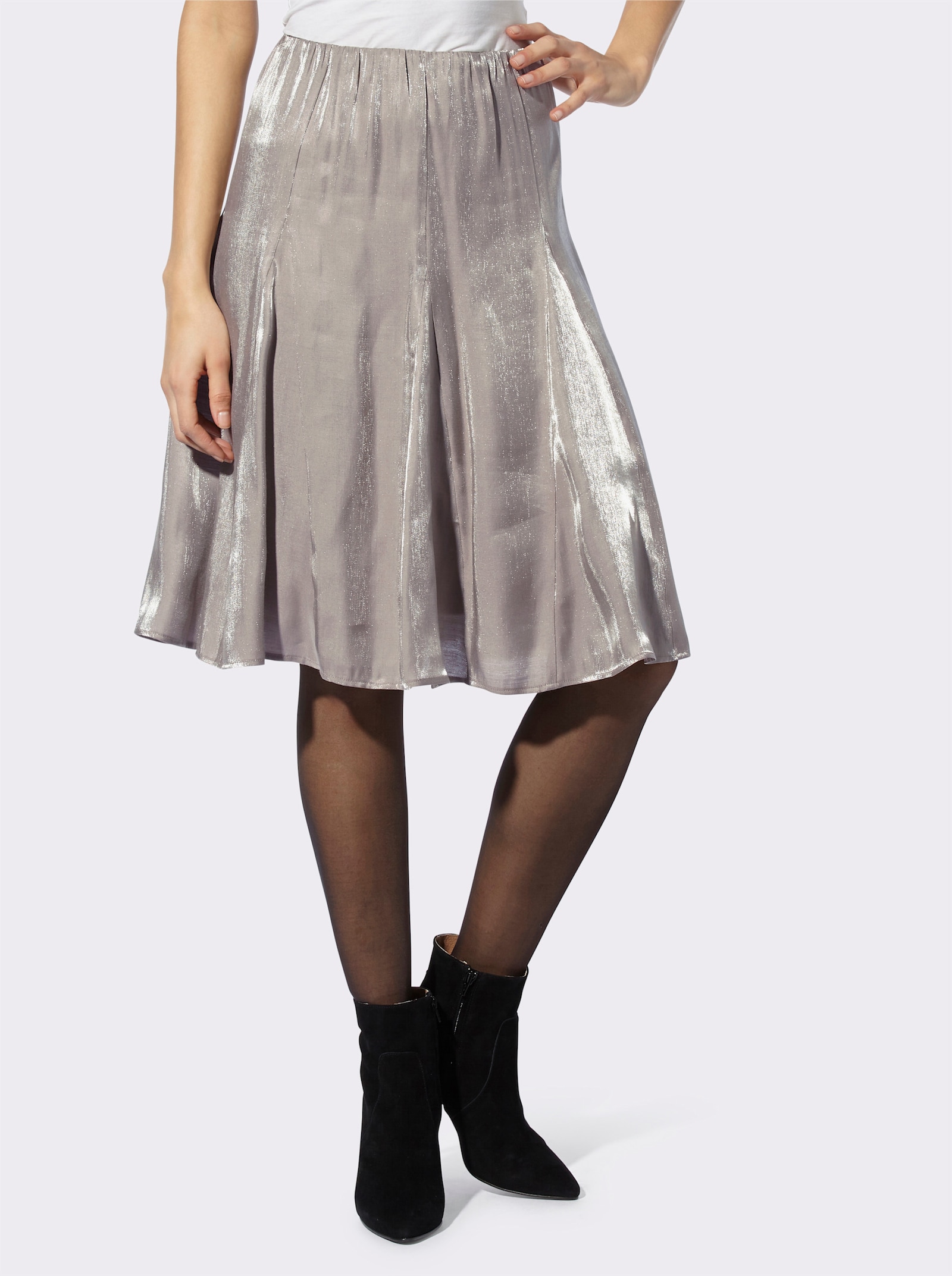 heine Jupe à godets avec fil brillant - taupe