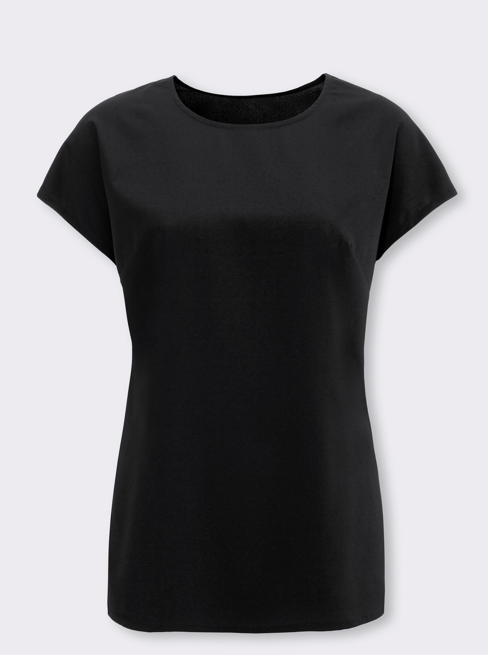 Tunika mit überschnittenen Schultern - schwarz