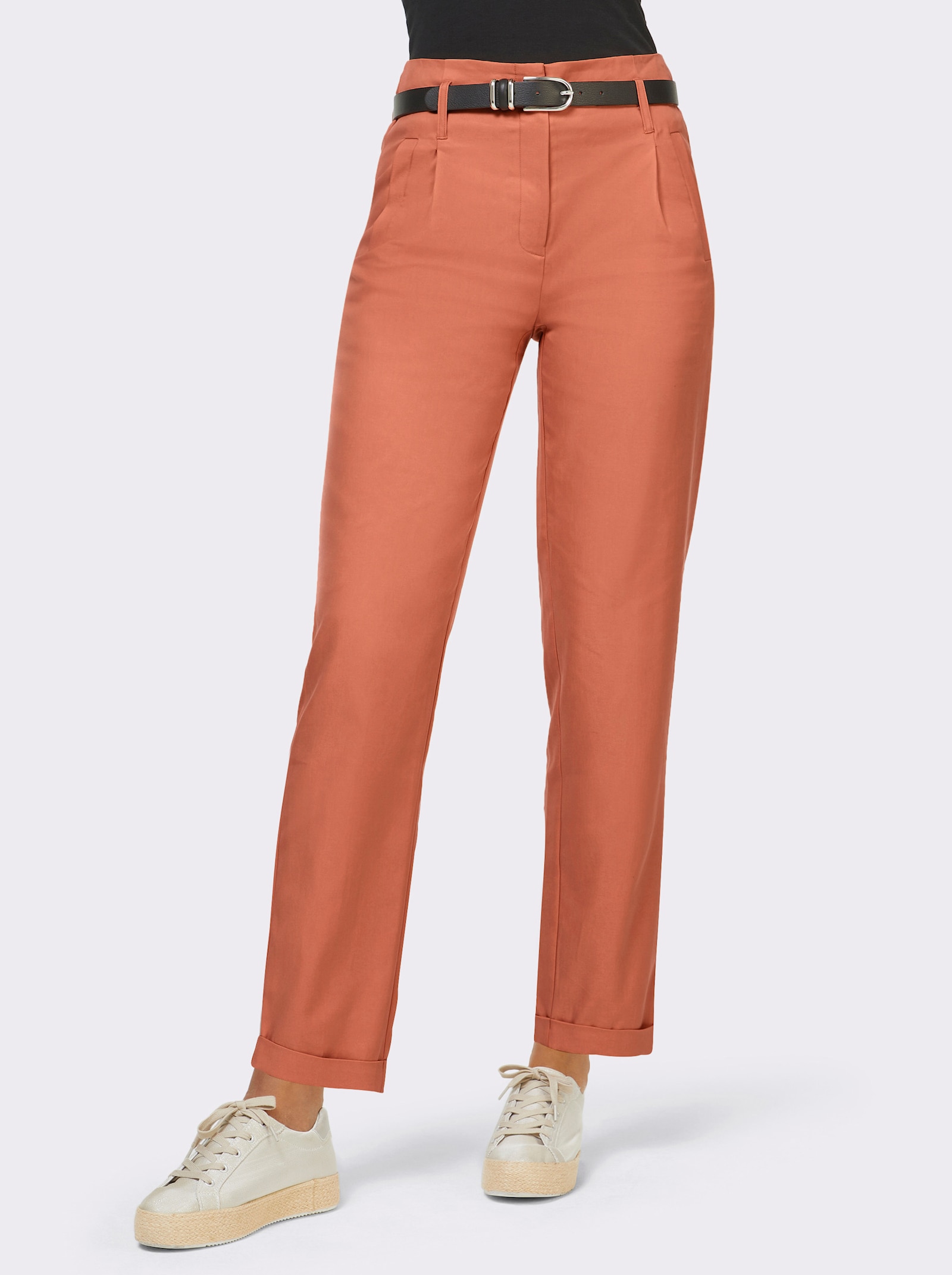 Hose mit hoher Taille - papaya