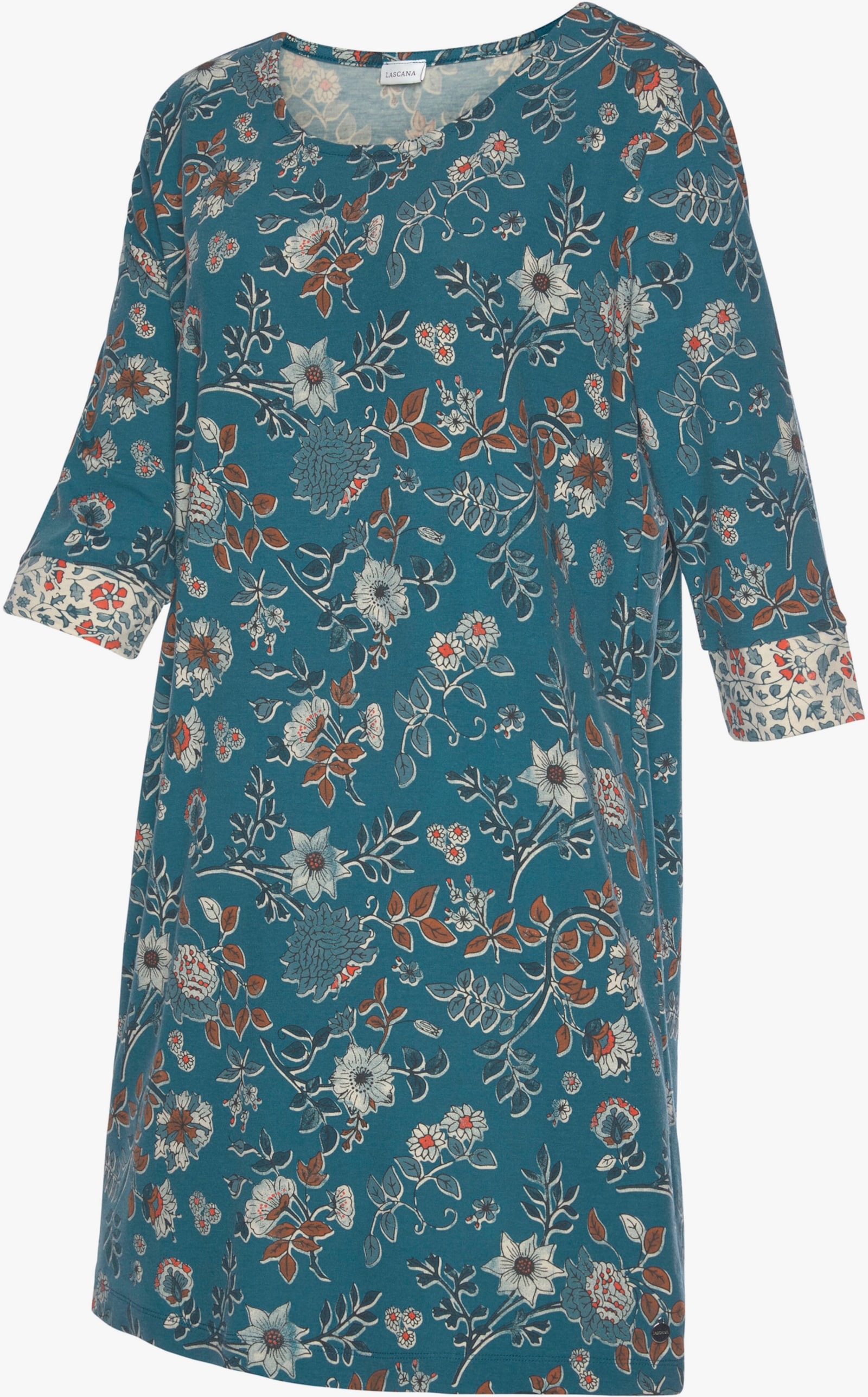 LASCANA Chemise de nuit - bleu fumée-écru