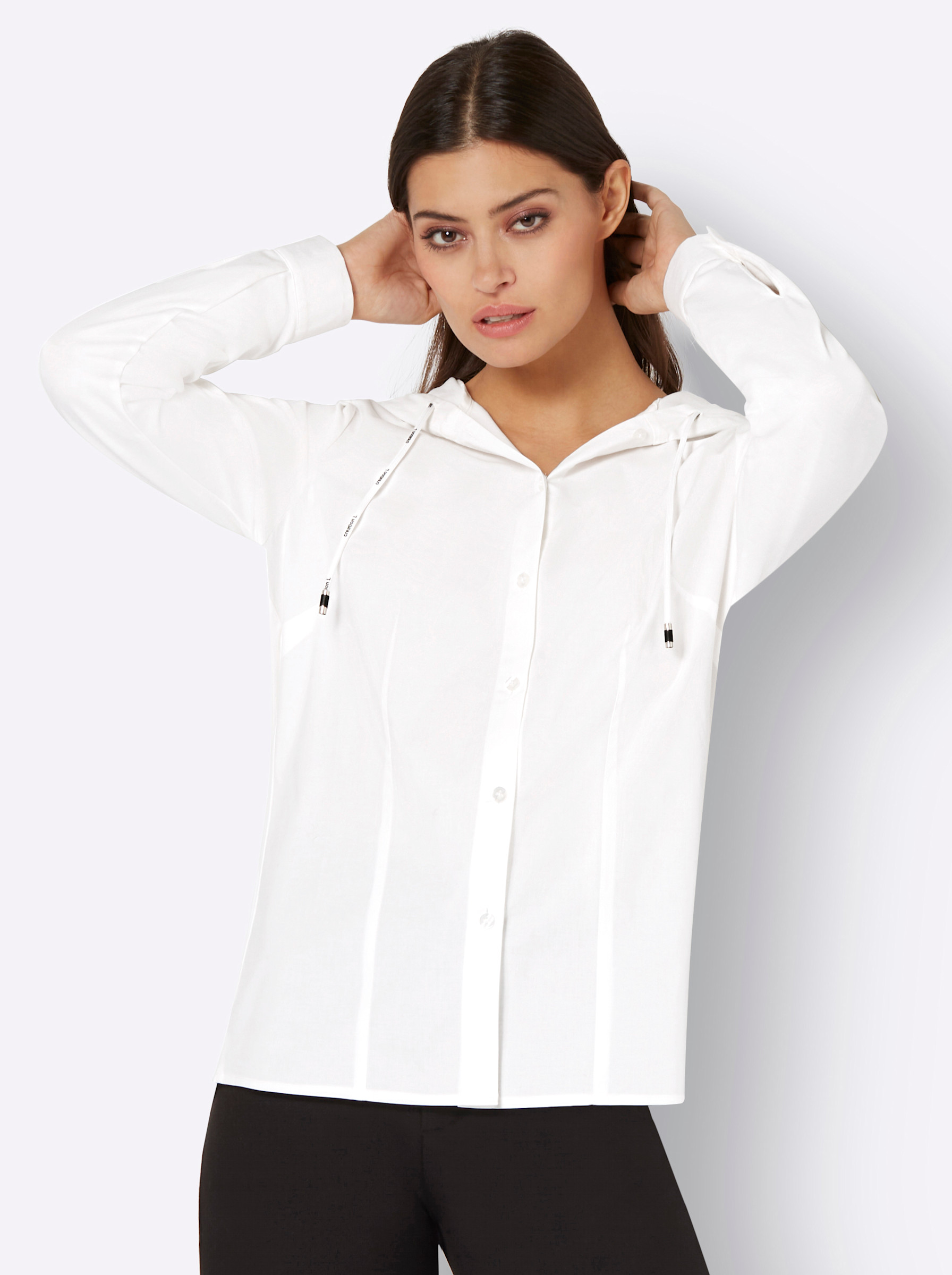 Witte Oversized Blouse Voor Vrouwen - Button Down Longline Shirt Met Lange Mouwen