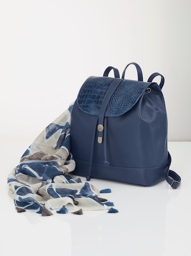 Rucksack und Schaltuch - bleu