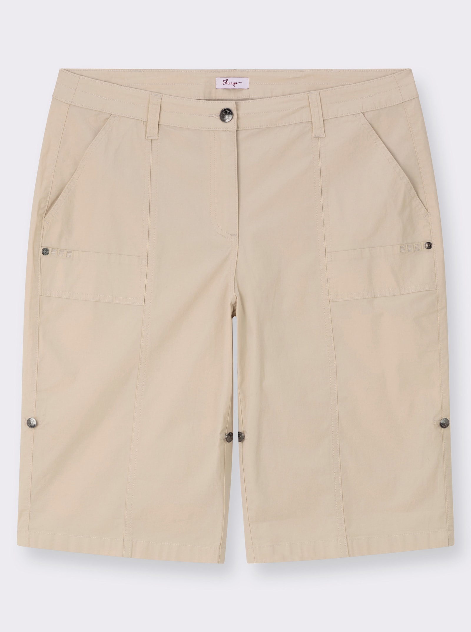 sheego Bermudas mit Krempelfunktion - sand