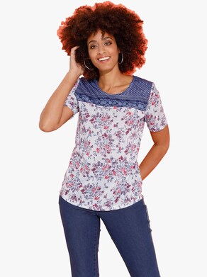 Shirt - weiß-gemustert