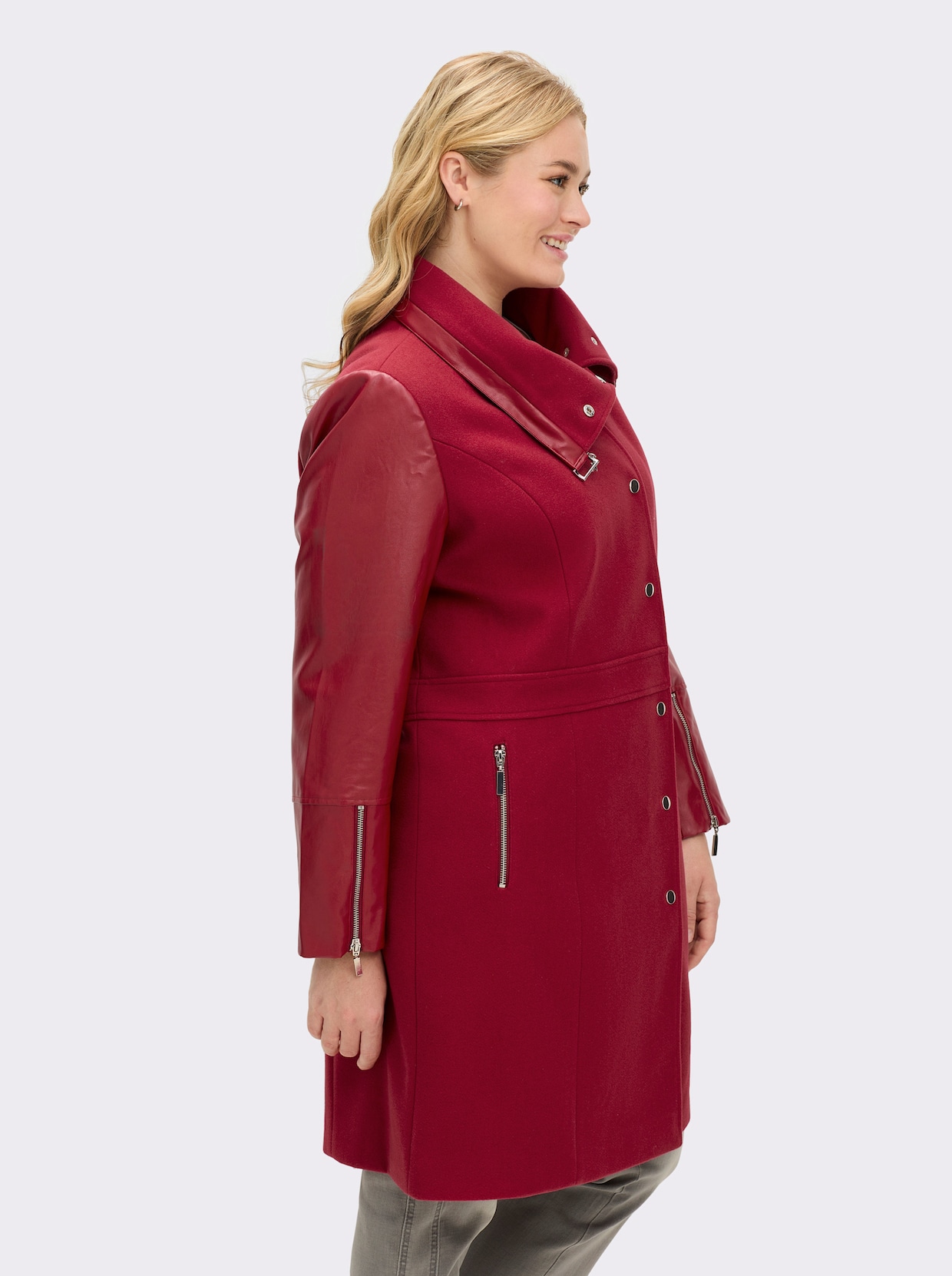 sheego by Joe Browns Kurzmantel - kirsche