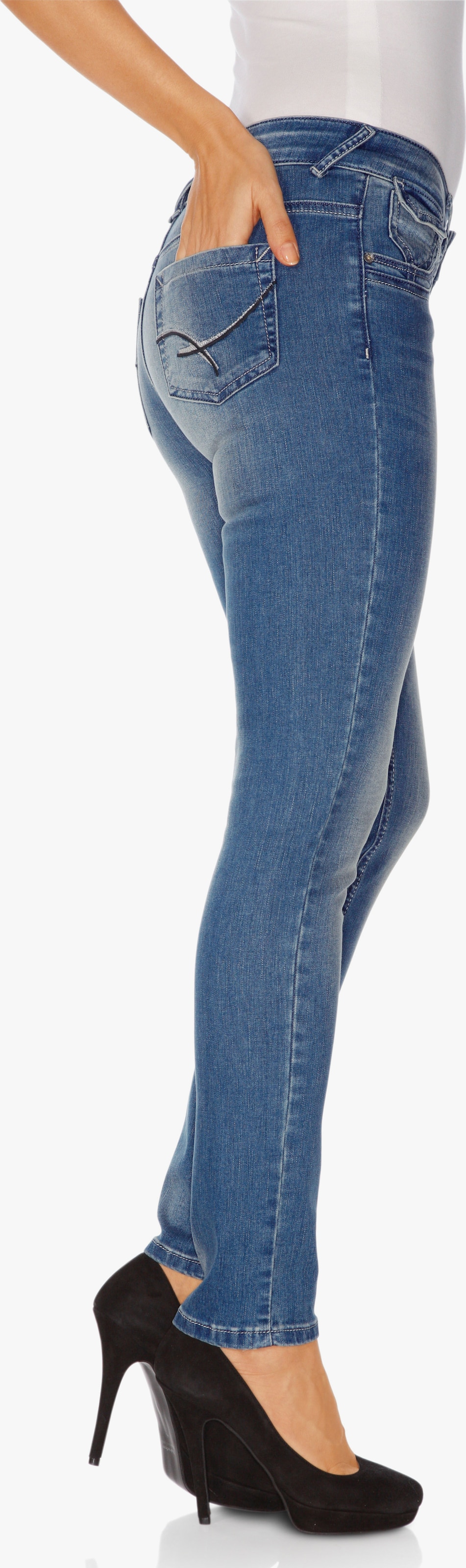 heine 'Buik weg'-jeans - blue stone