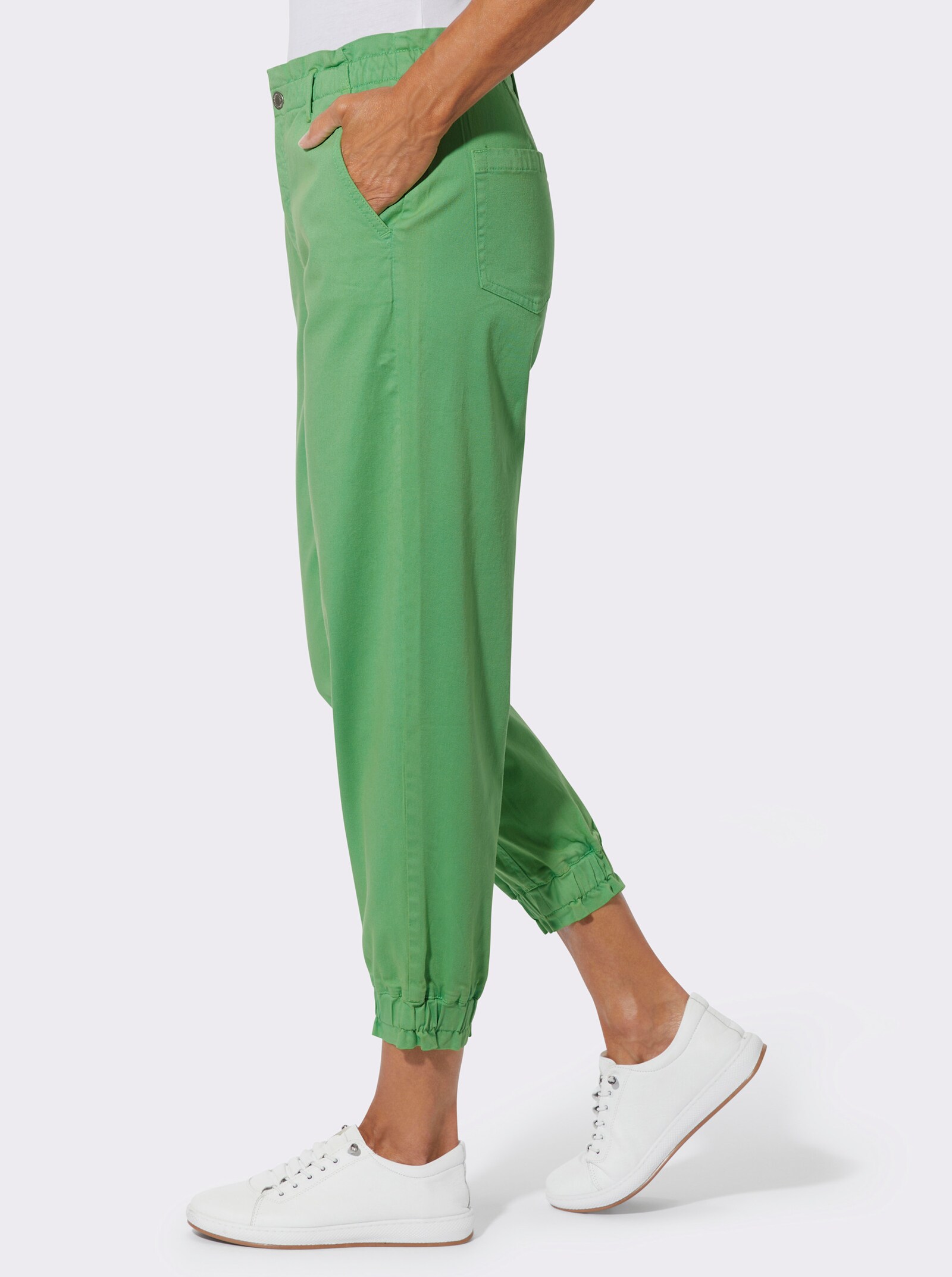 7/8-Jeans mit Elastik-Bund - apfel
