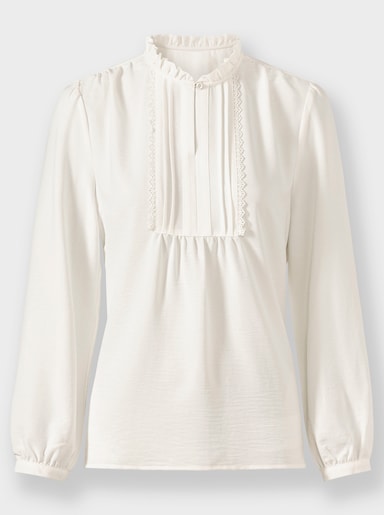 Langarm-Bluse - ecru