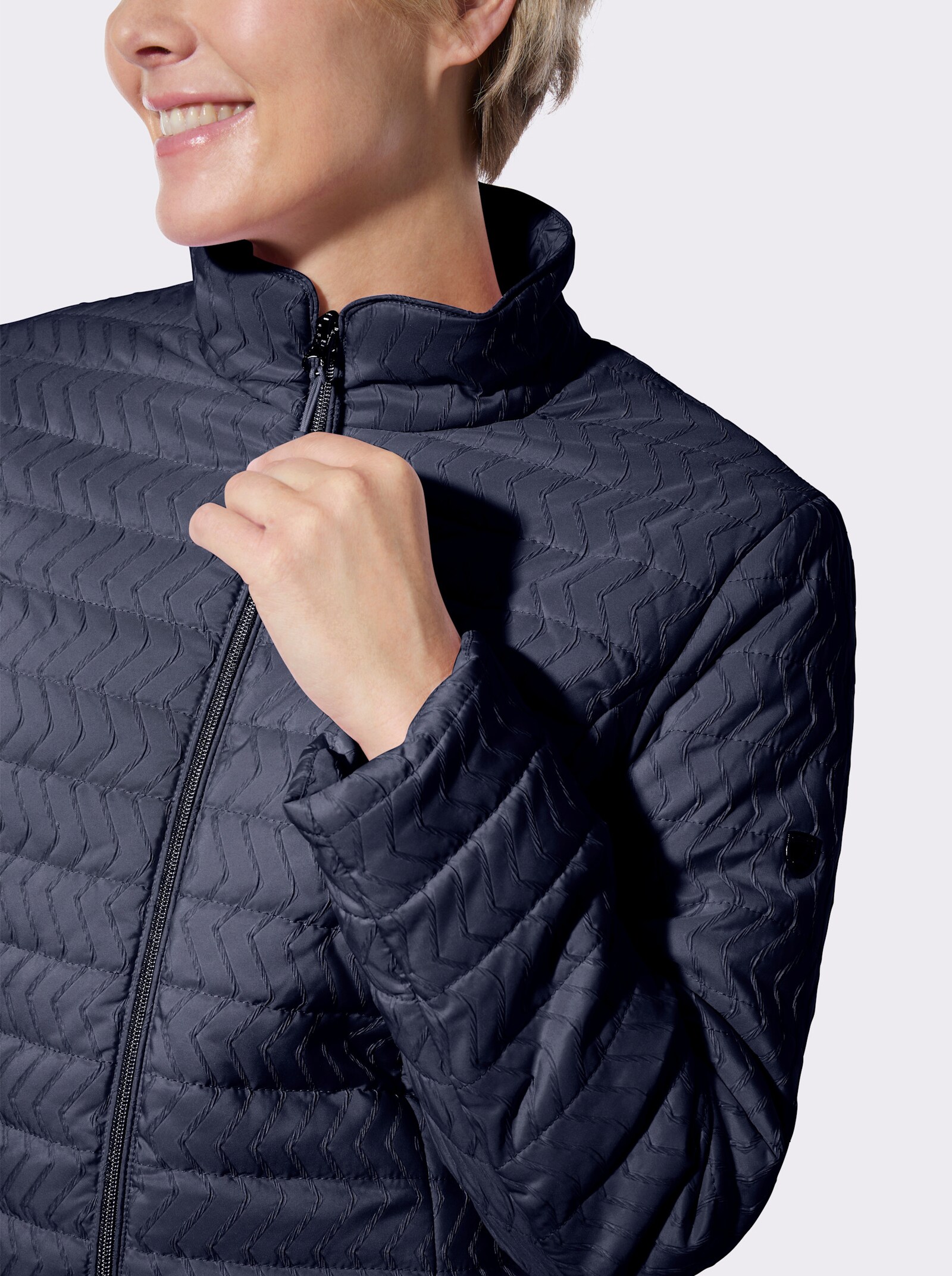 Steppjacke mit Reißverschluss-Taschen - marine