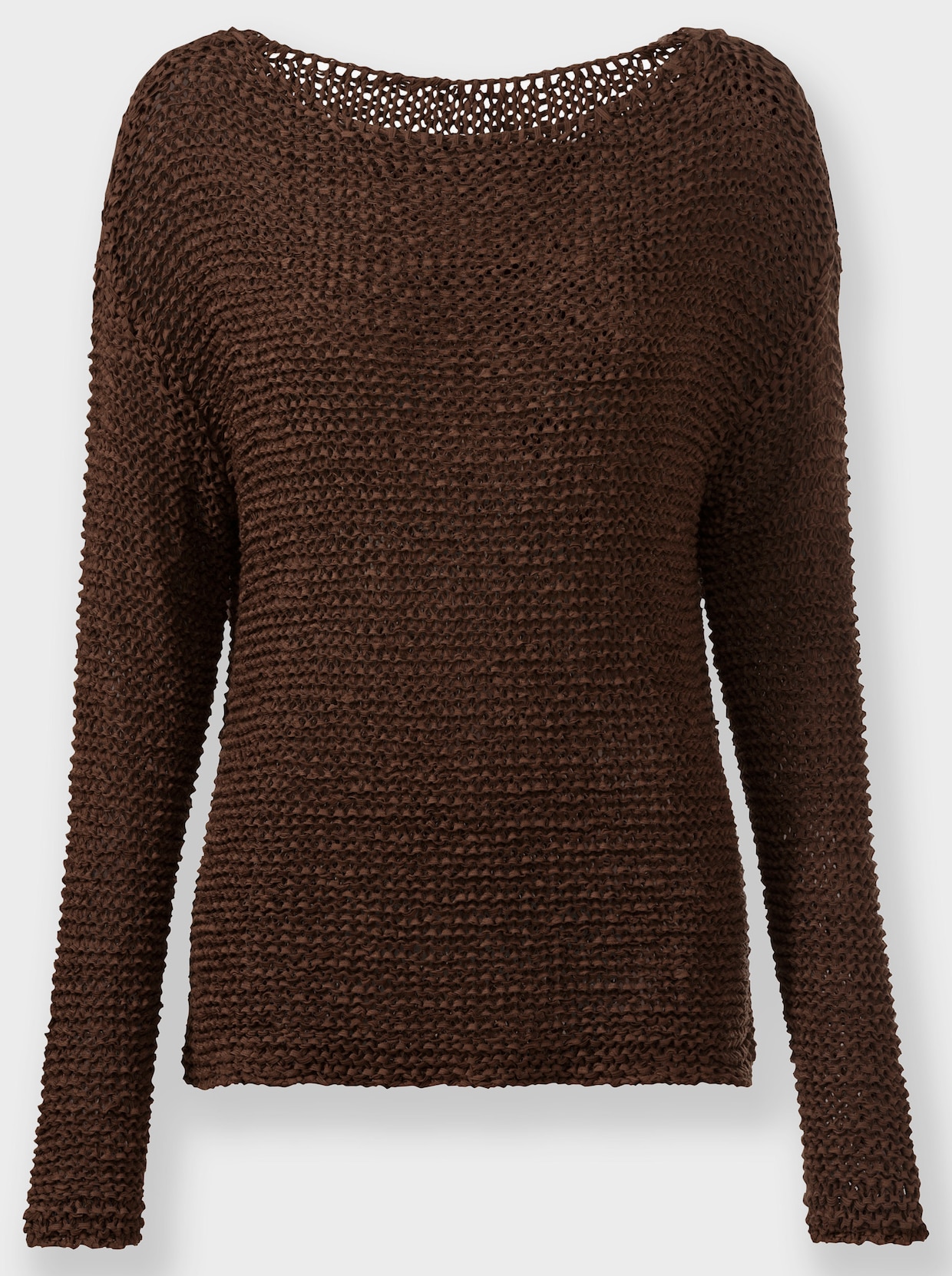 heine Pullover met ronde hals - chocolade