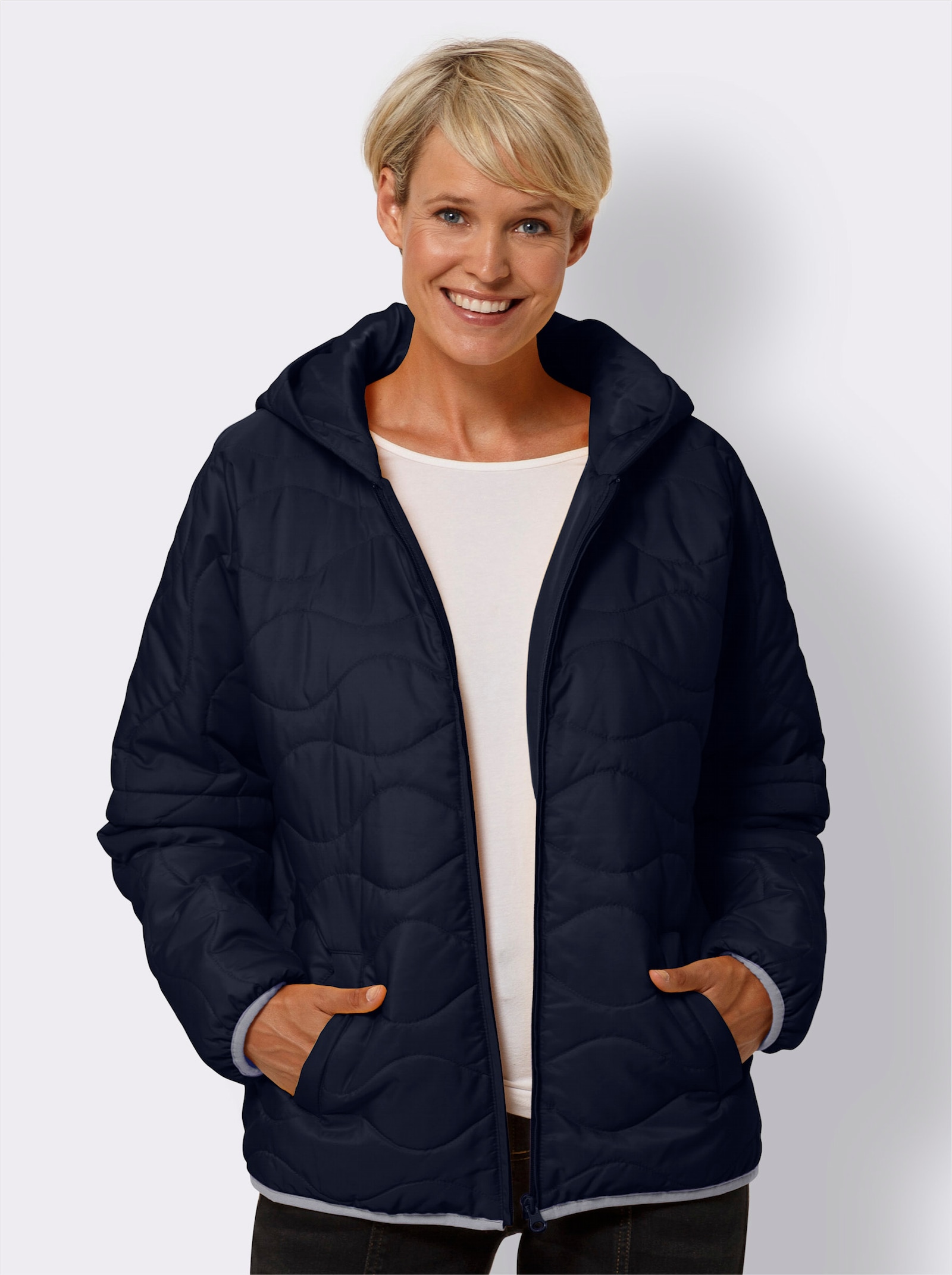 Steppjacke mit abnehmbaren Ärmeln - marine