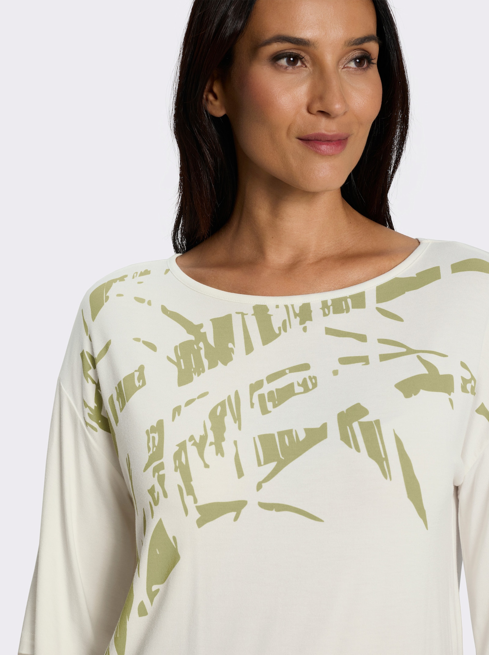 heine Oversize-Shirt mit Palmenprint - ecru-schilf-bedruckt