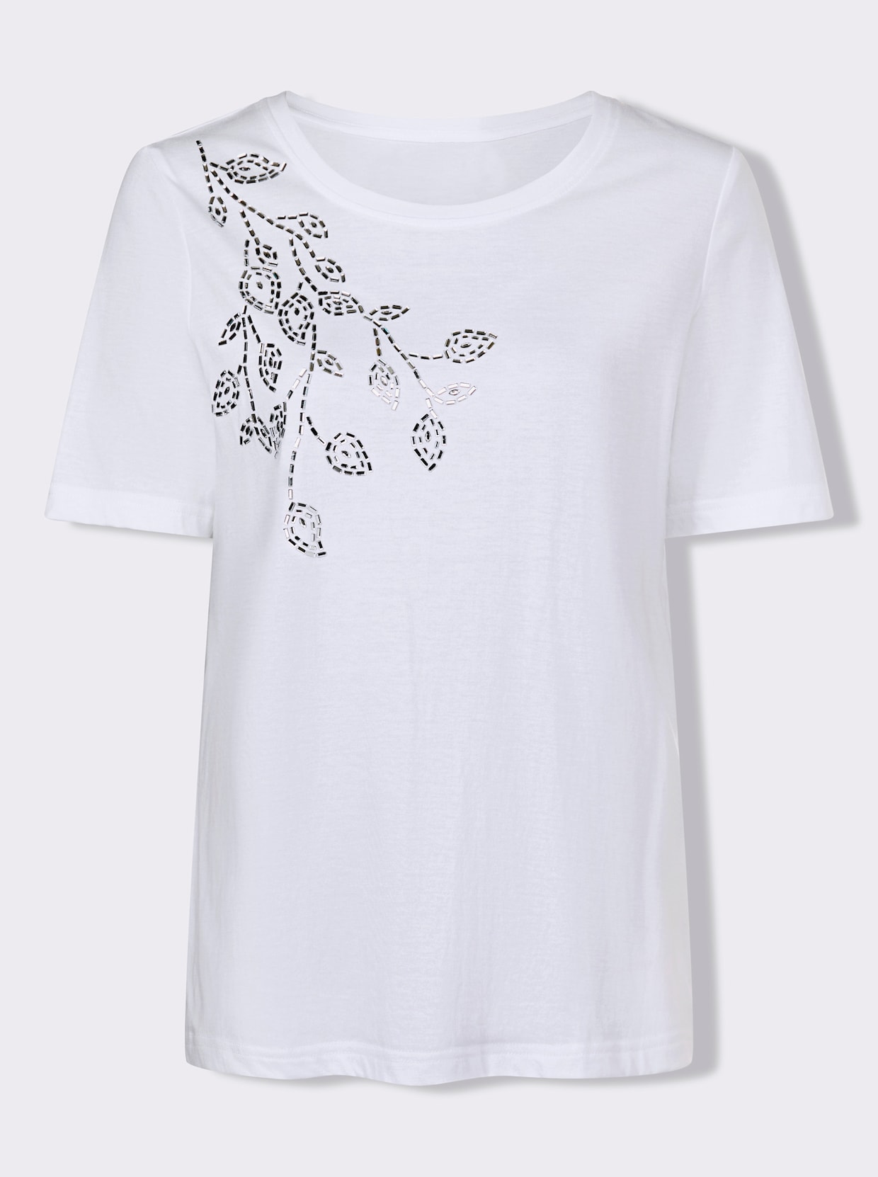 Rundhalsshirt - weiß