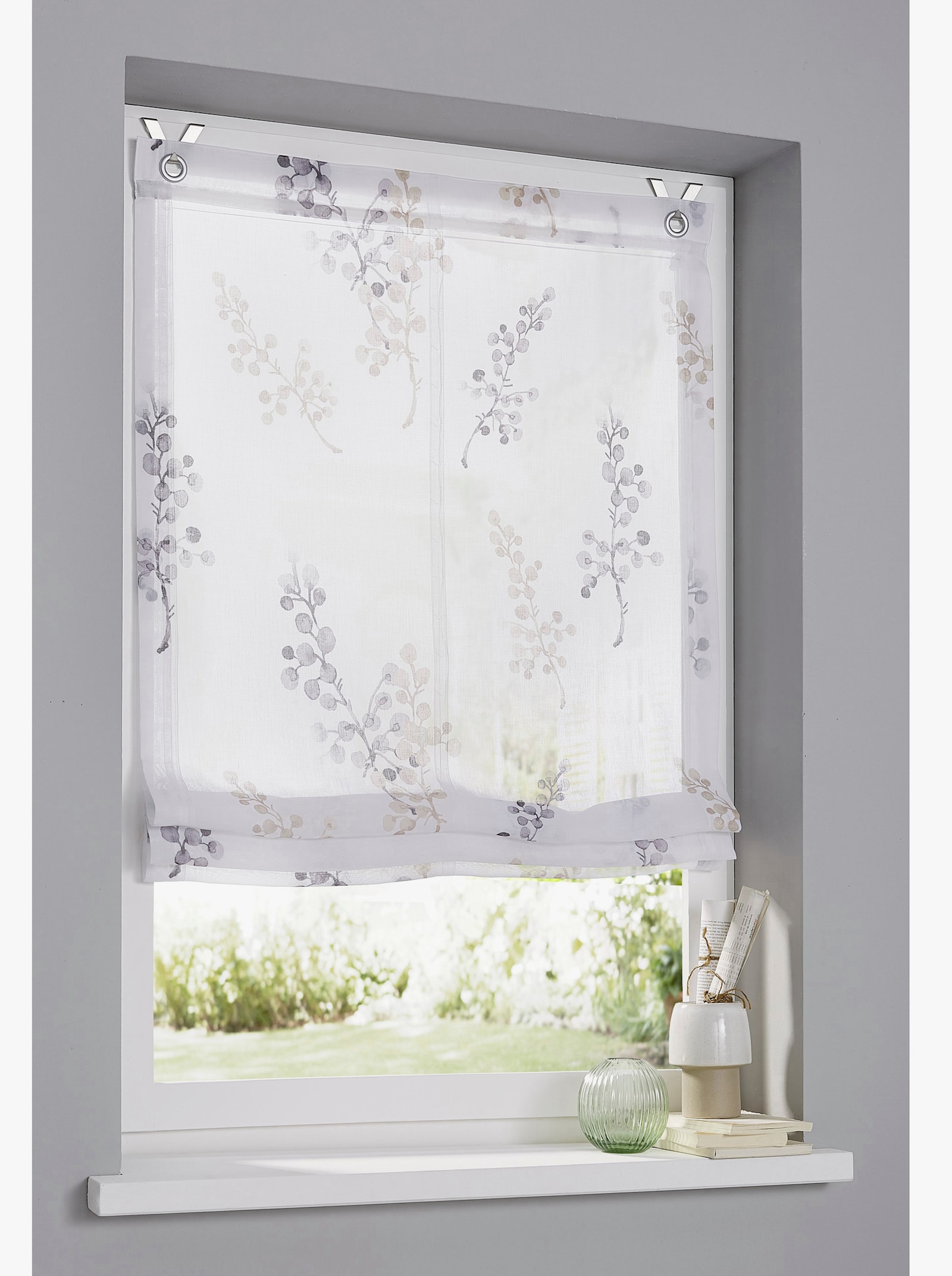 heine home Raffrollo - taupe-weiß