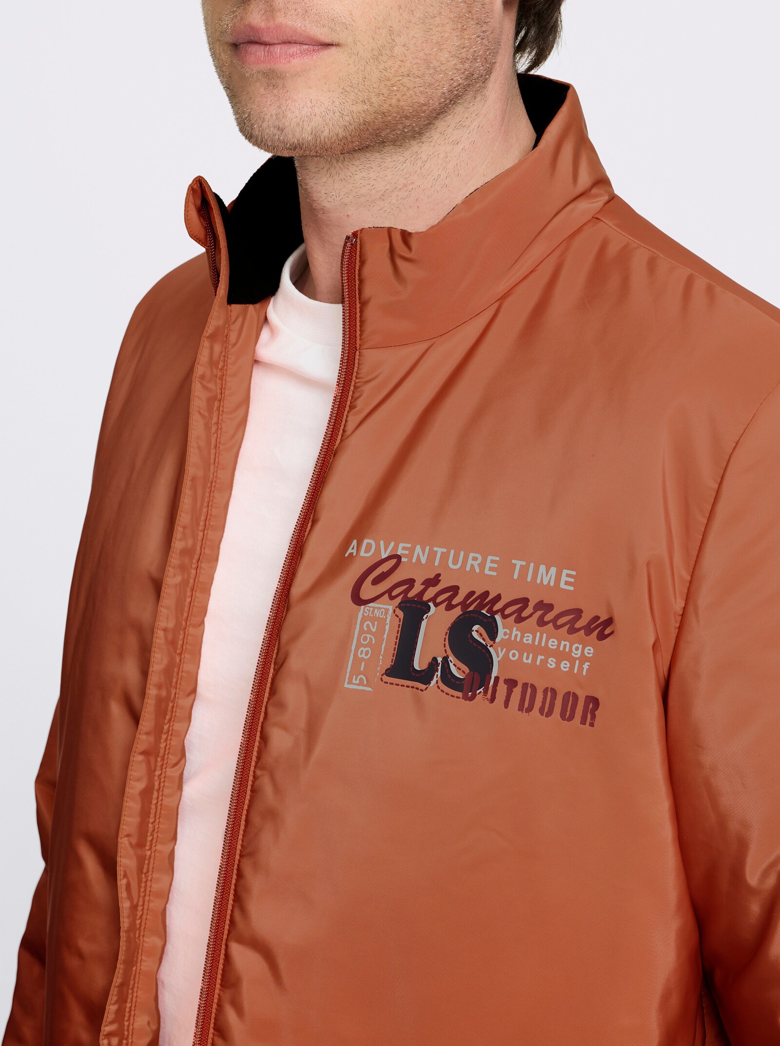 Catamaran Longjacke mit Farbverlauf, für kalte Tage - rostrot