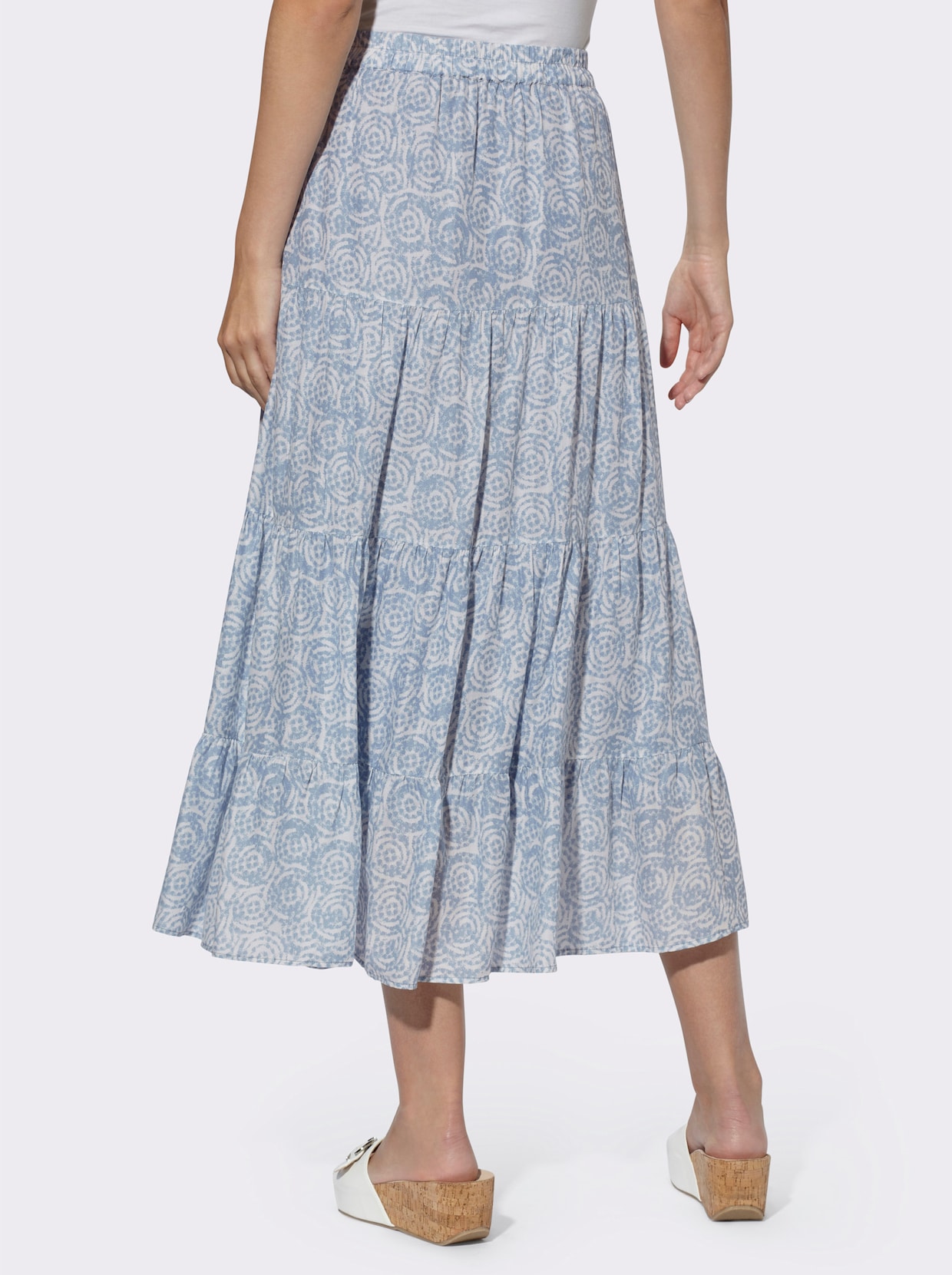 heine Rok met print - bleu/ecru