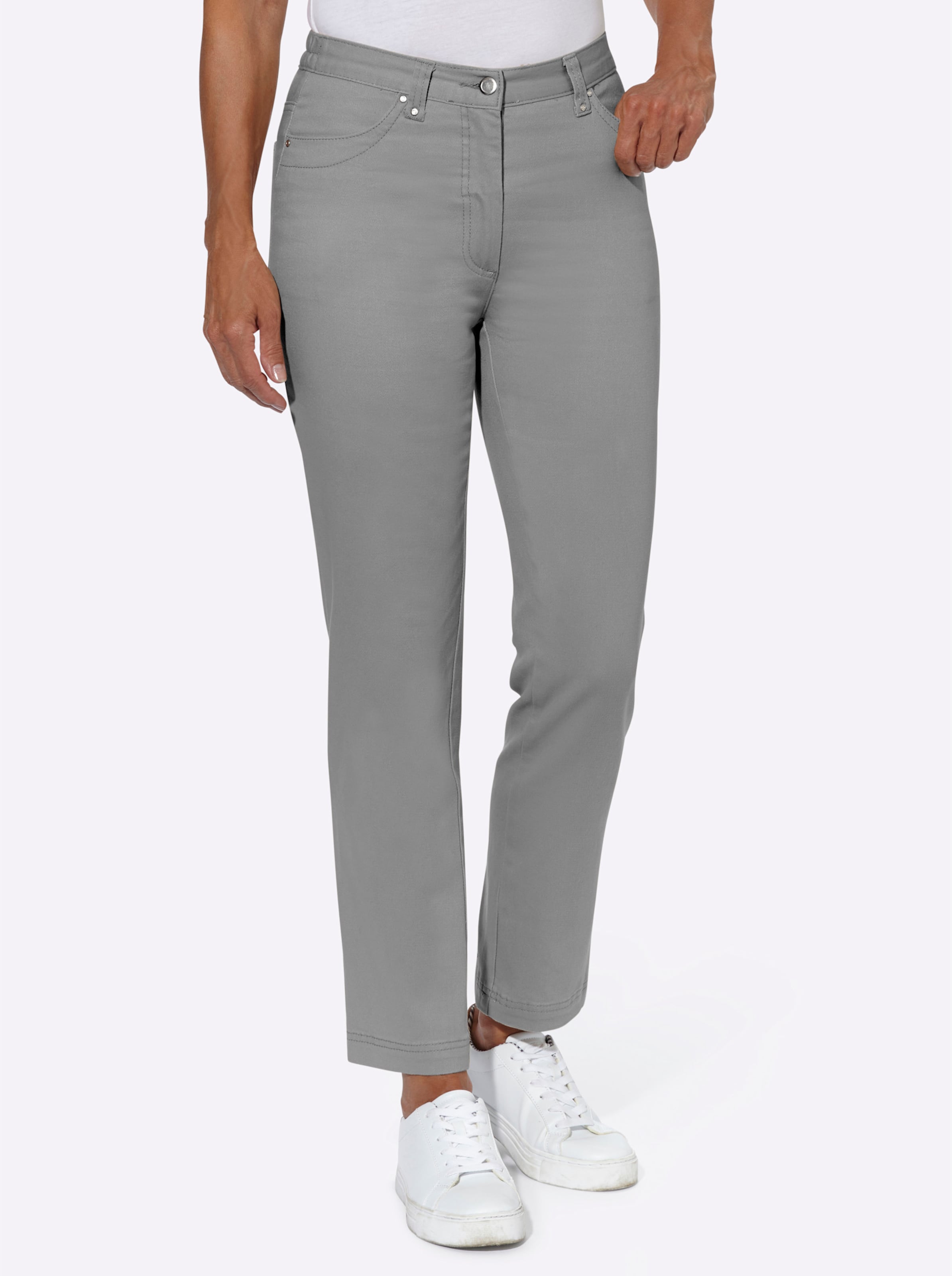 Witt Damen Stretch-Jeans, grau