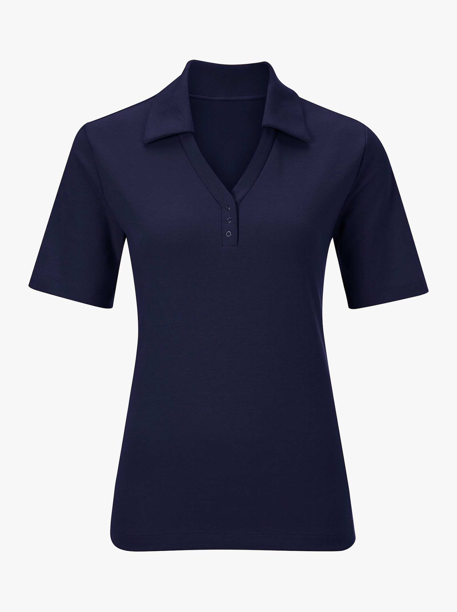 Poloshirt mit Druckknopf-Leiste - marine
