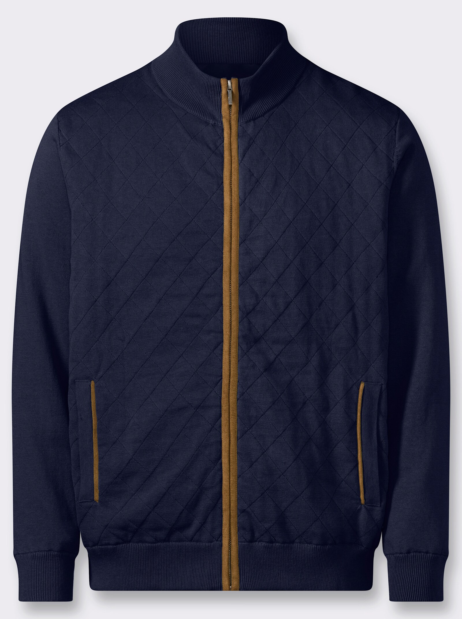 Marco Donati Strickjacke mit Rautensteppung - marine