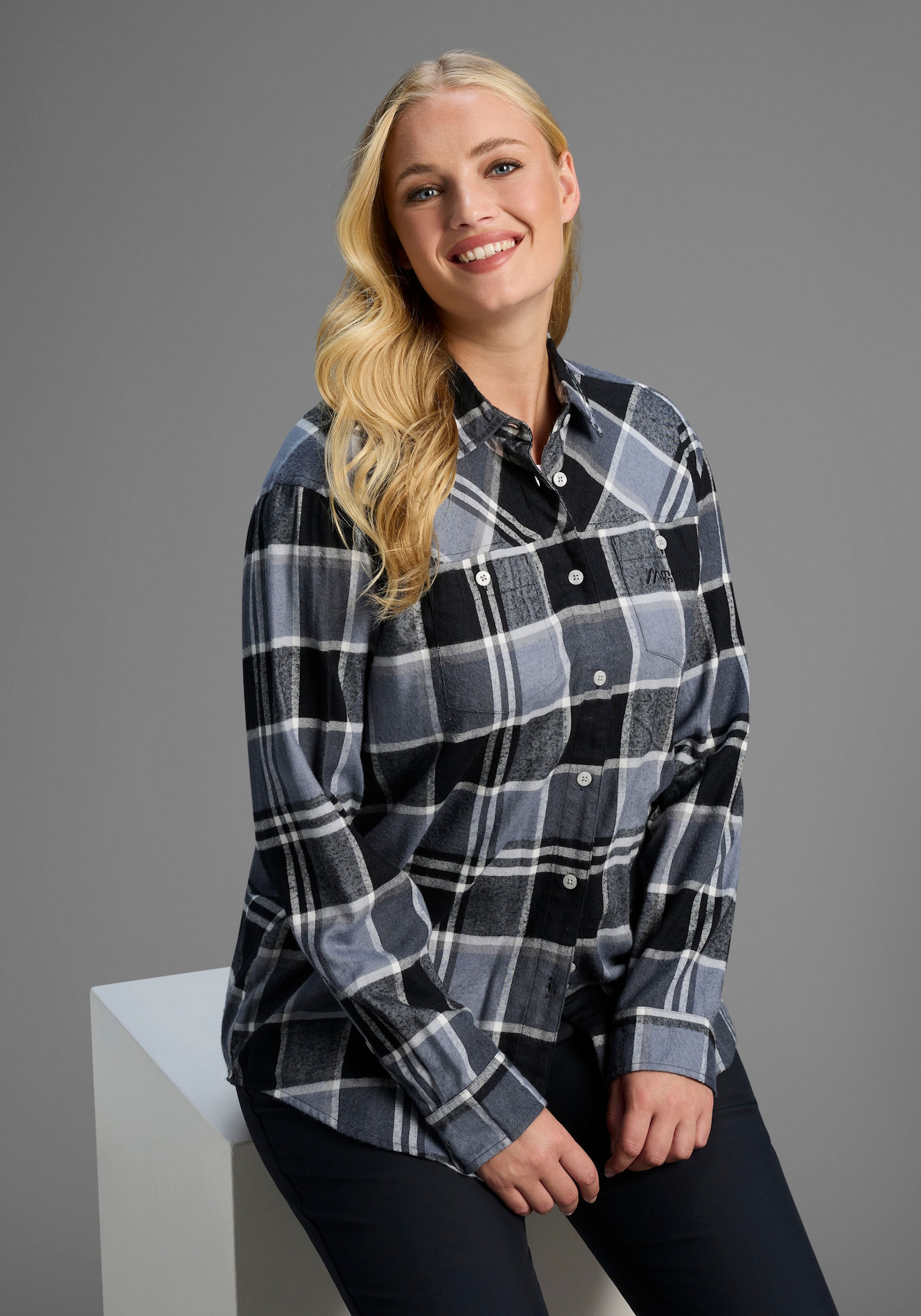 Maier Sports Funktionshemd - grey check