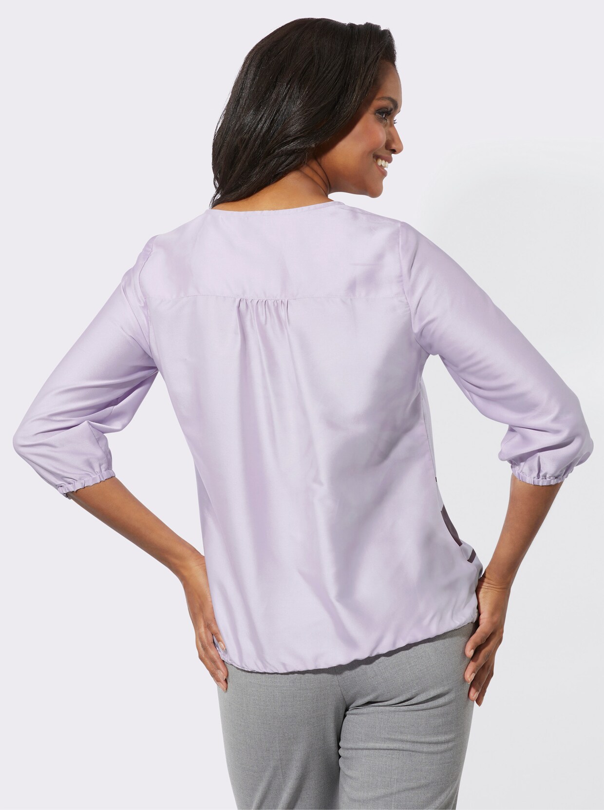 Comfortabele blouse - lila/bordeaux bedrukt