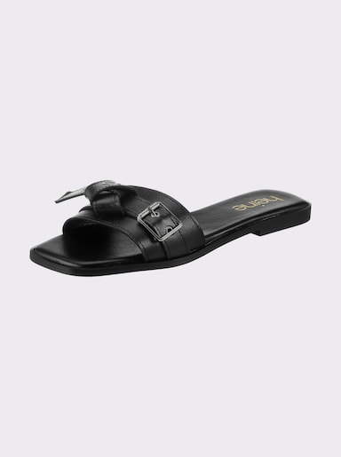 heine Pantolette mit Schnallen-Optik - schwarz