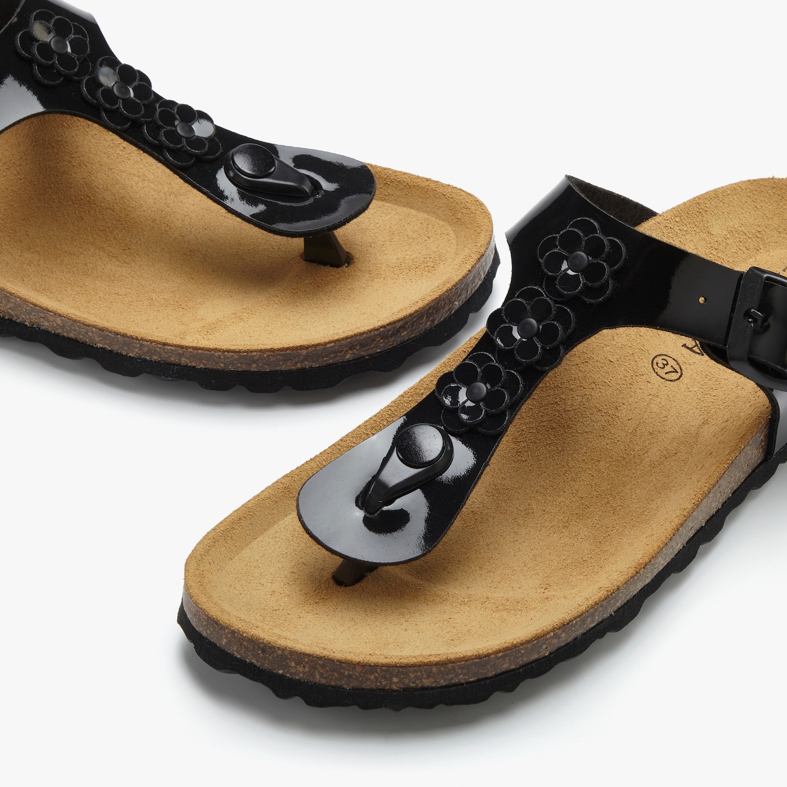 LASCANA Zehentrenner - schwarz lack