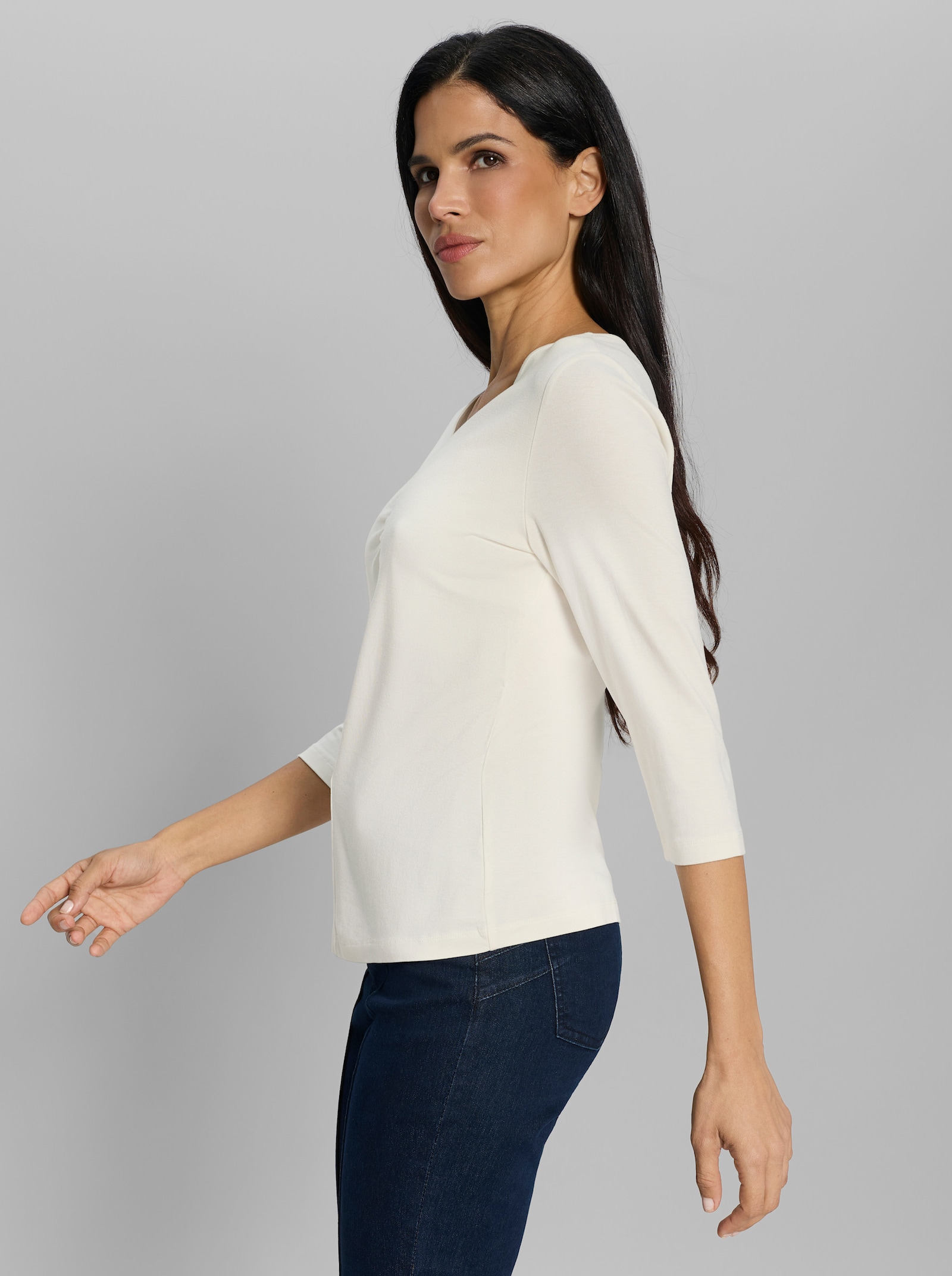 heine 3/4-Arm-Shirt aus Viskose-Stretch - champagner