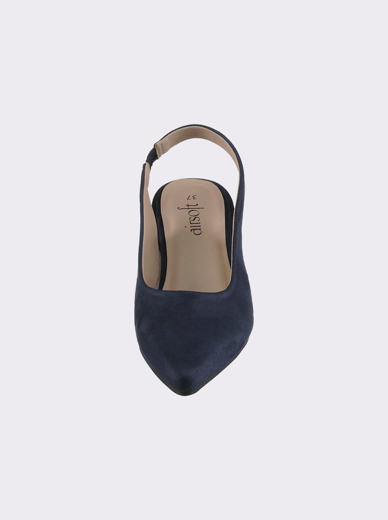 Slingbackpumps med resårband - mörkblå