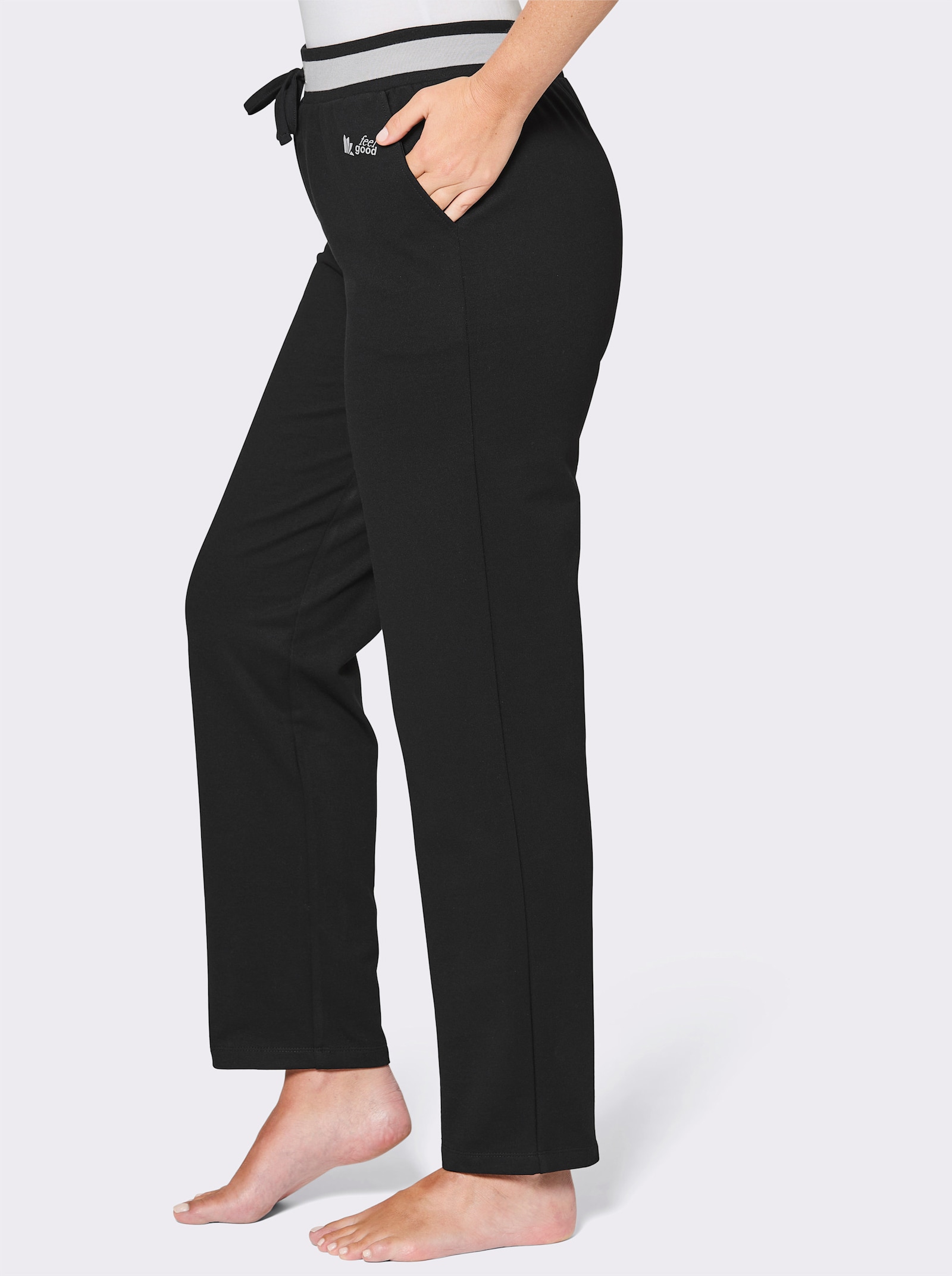 feel good Dehnbund-Hose - schwarz-steingrau