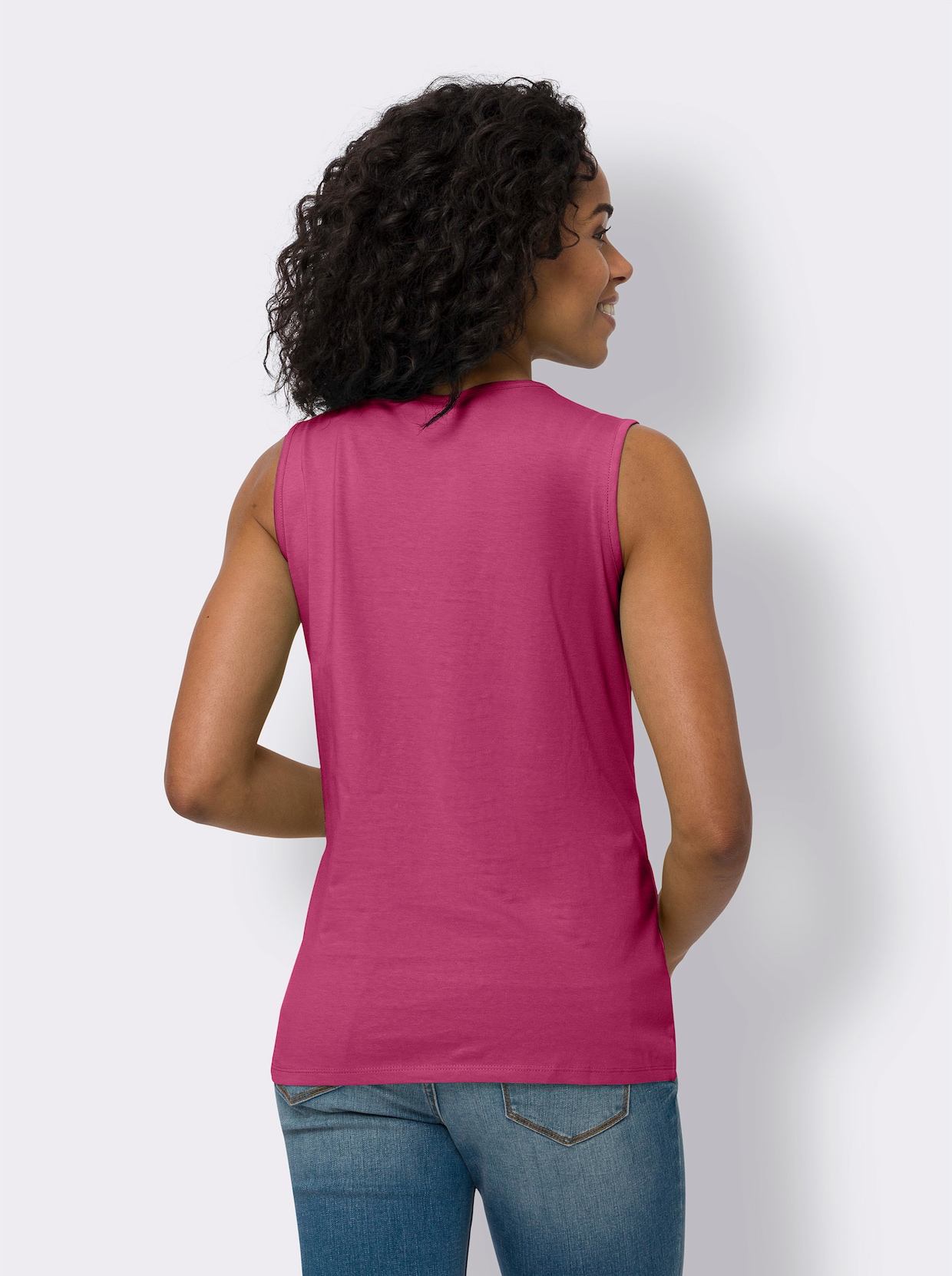Linne - fuchsia-vit