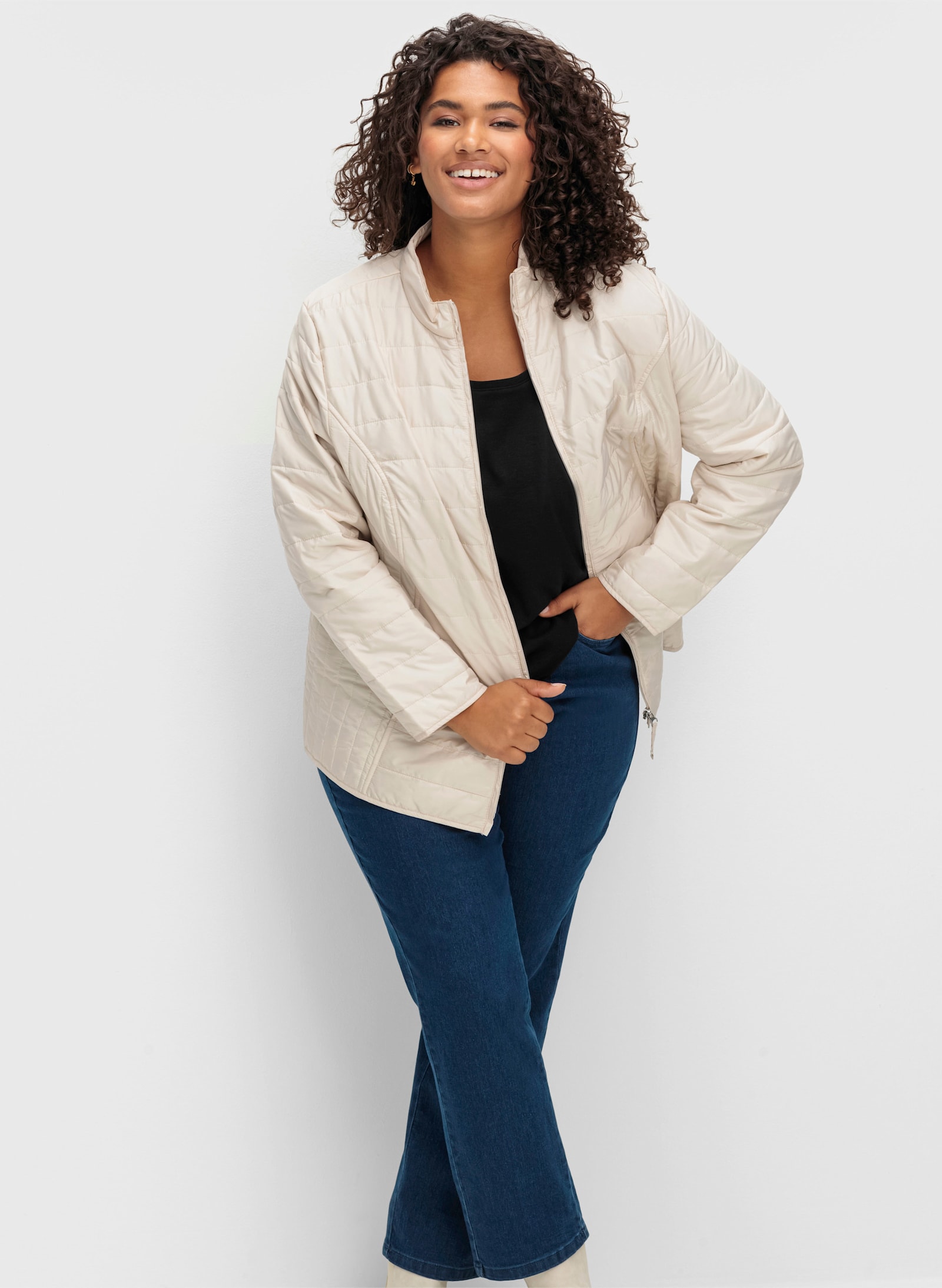 Steppjacke leicht wattiert - wollweiß