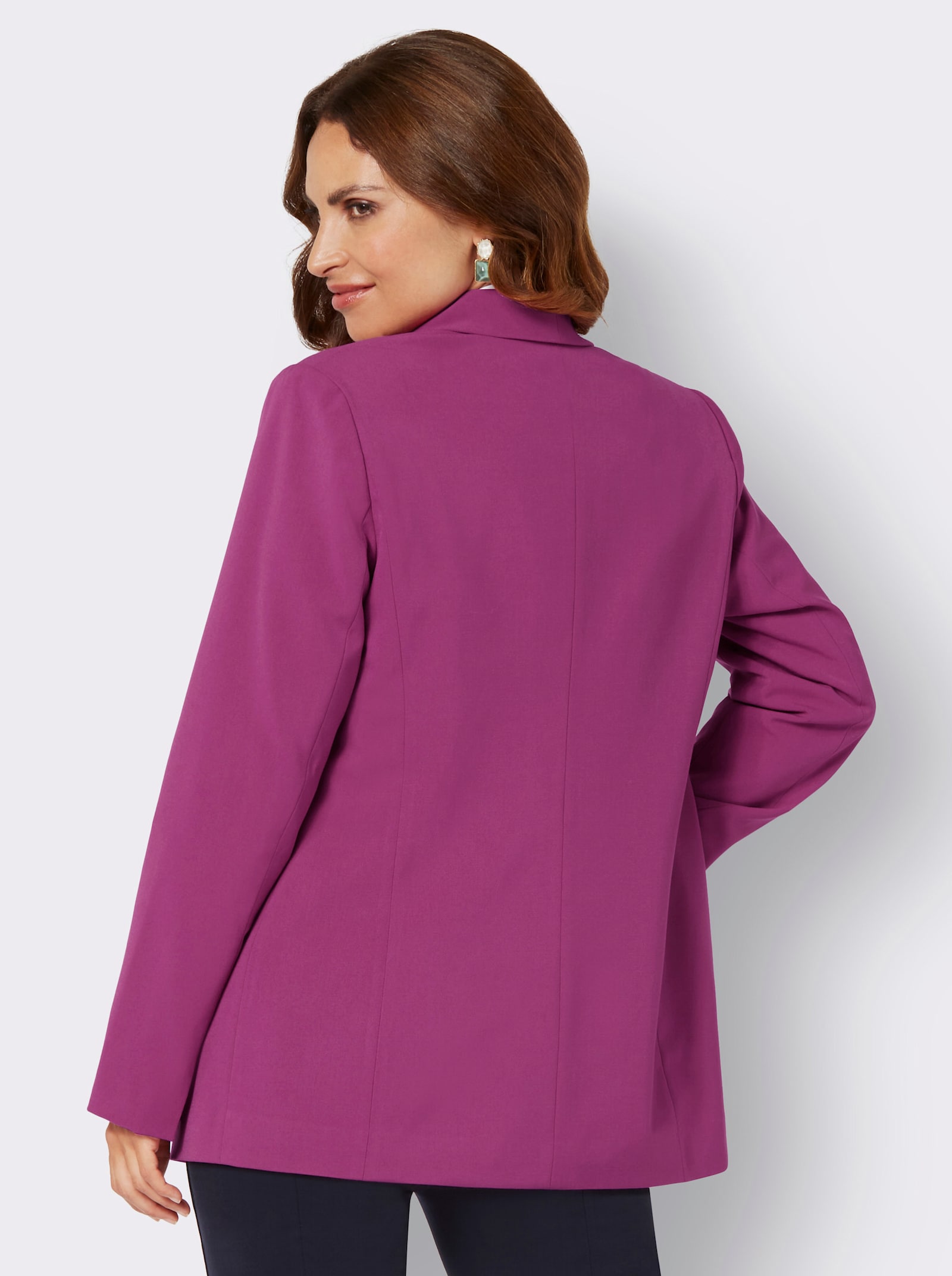 Blazer in langer Form - magenta