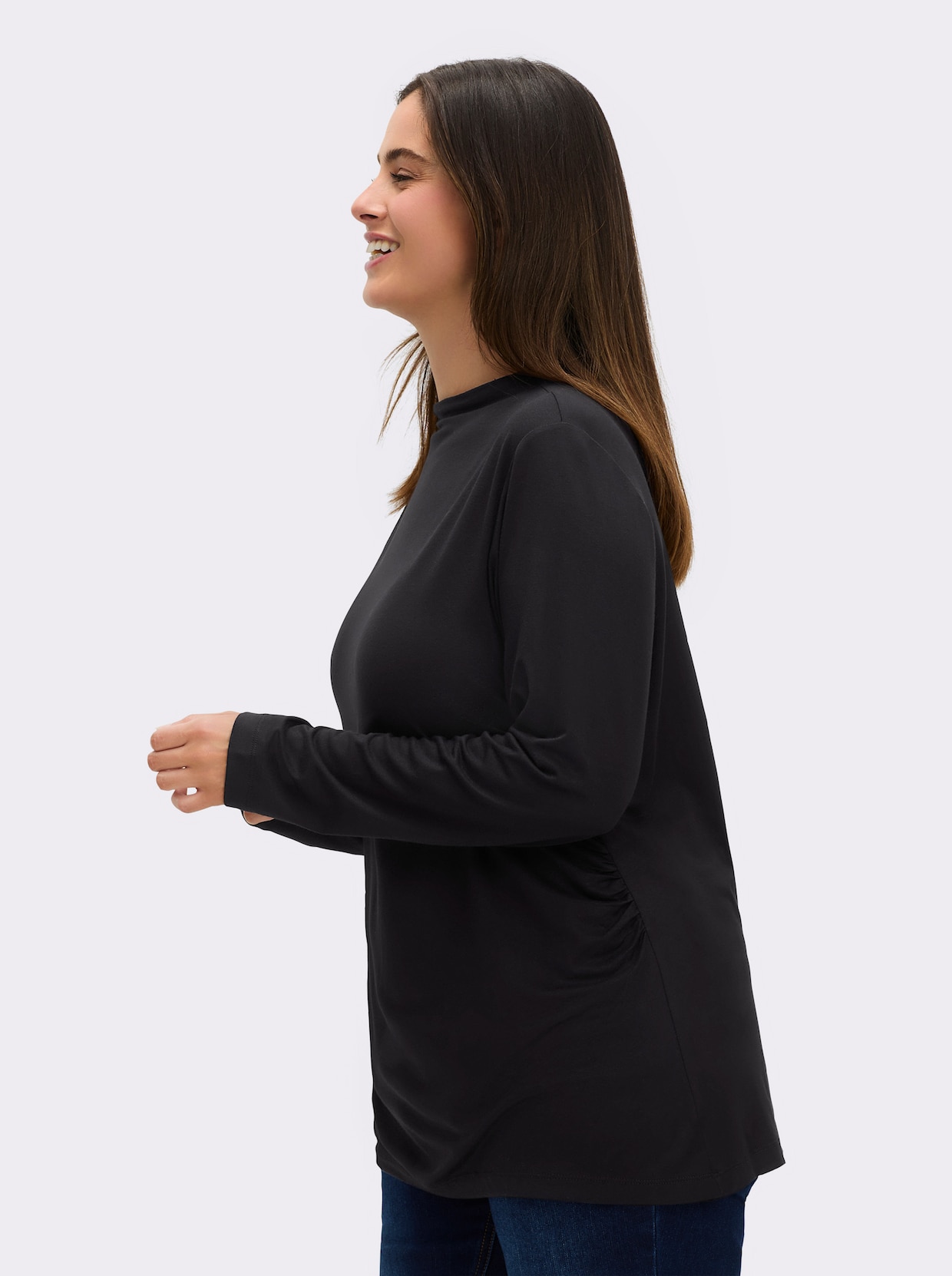 sheego T-shirt à manches longues - noir
