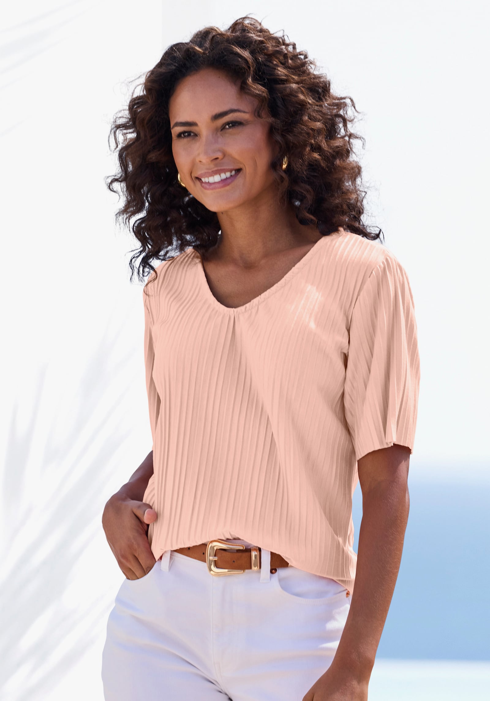 LASCANA Plisseeshirt - peach