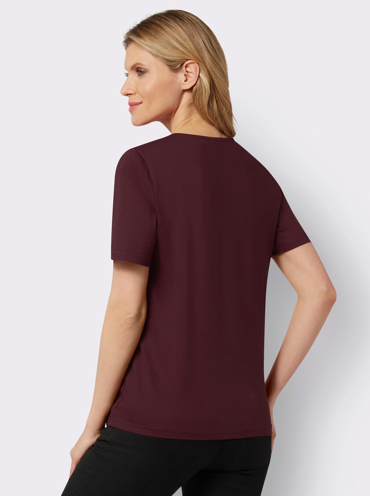 Kurzarm-Shirt - burgund