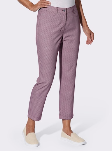 7/8-Hose im Minimal-Muster - rosé-bedruckt