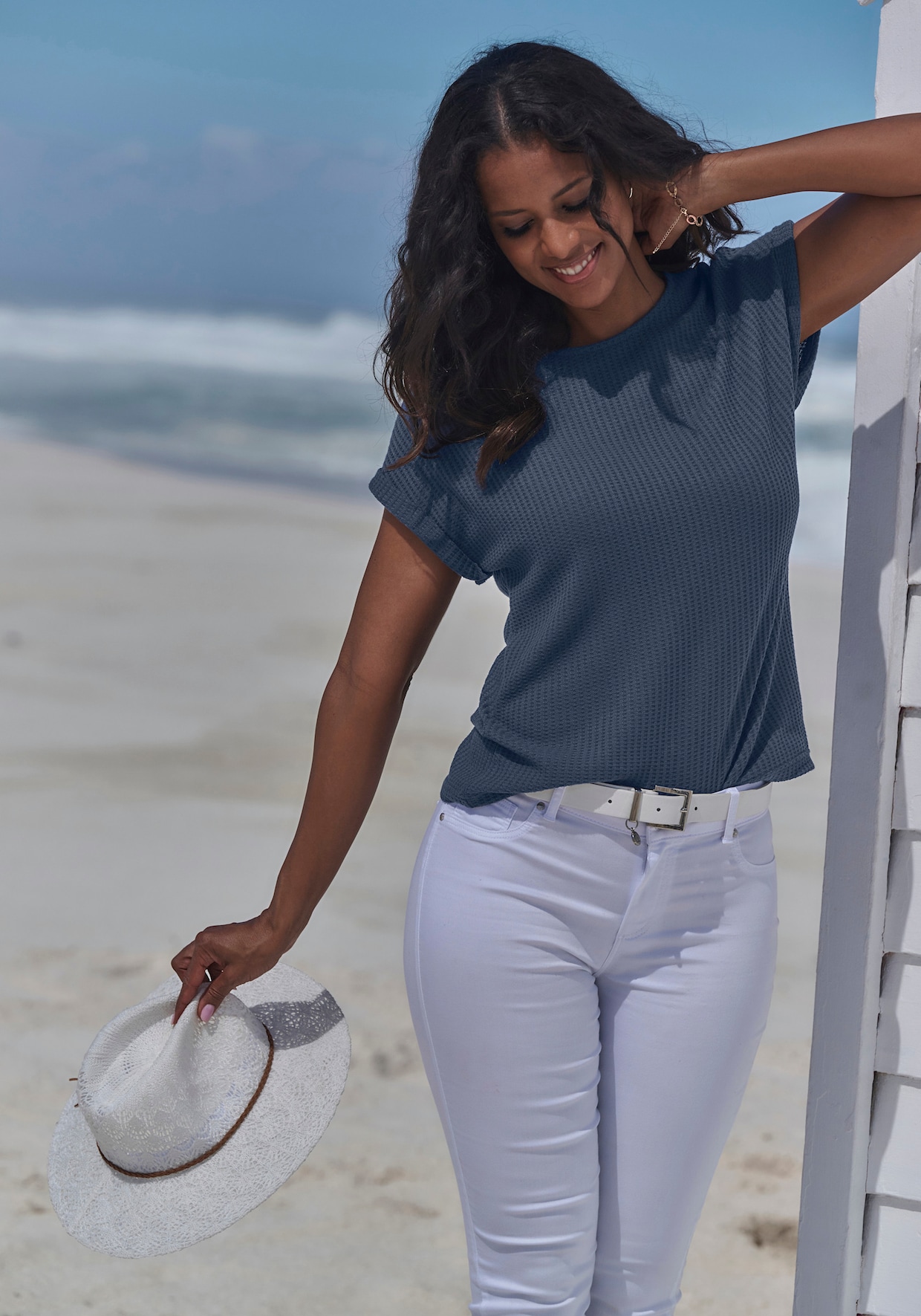 Vivance Kurzarmshirt - mint, blau